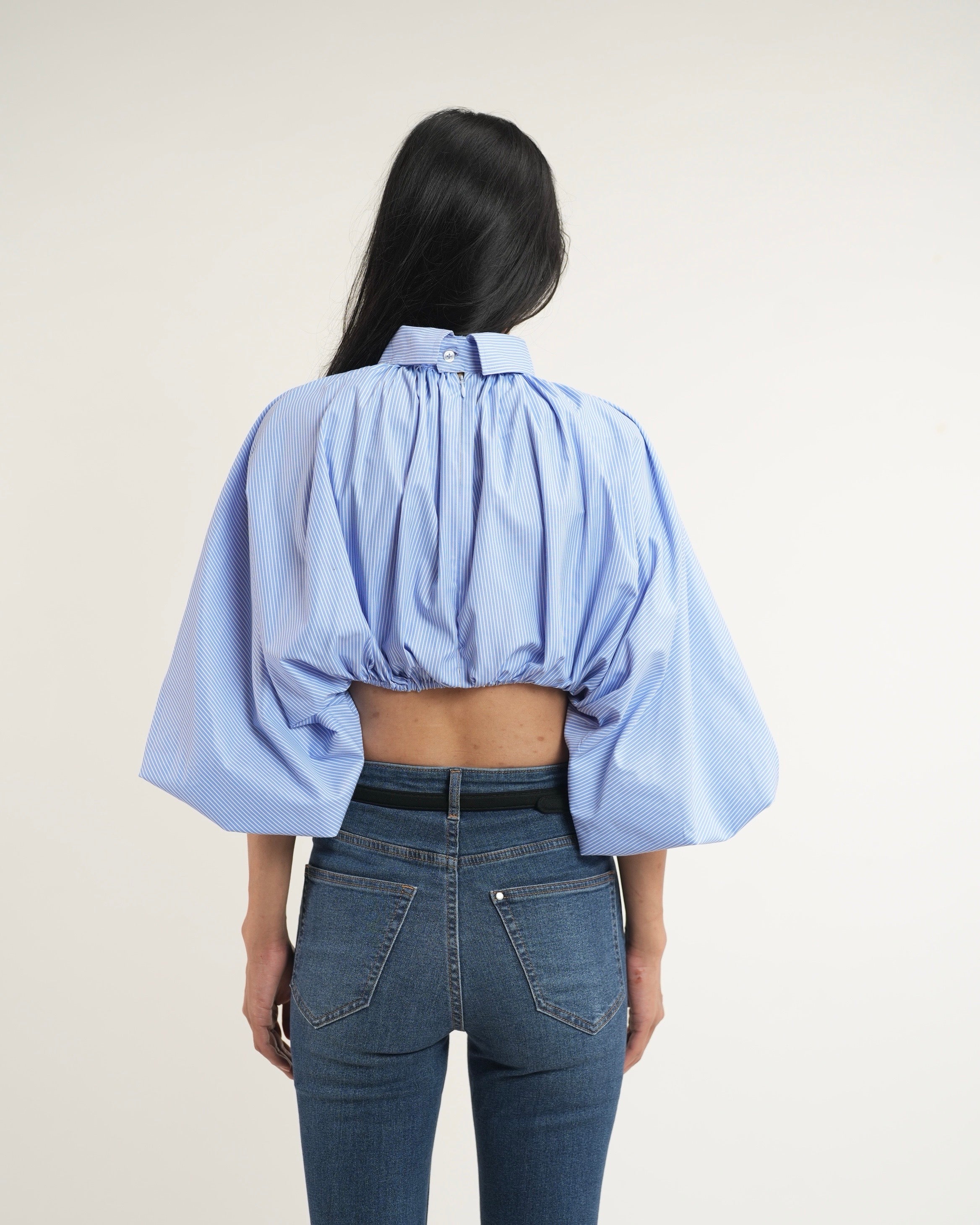 Pinstripe Cropped Shirt