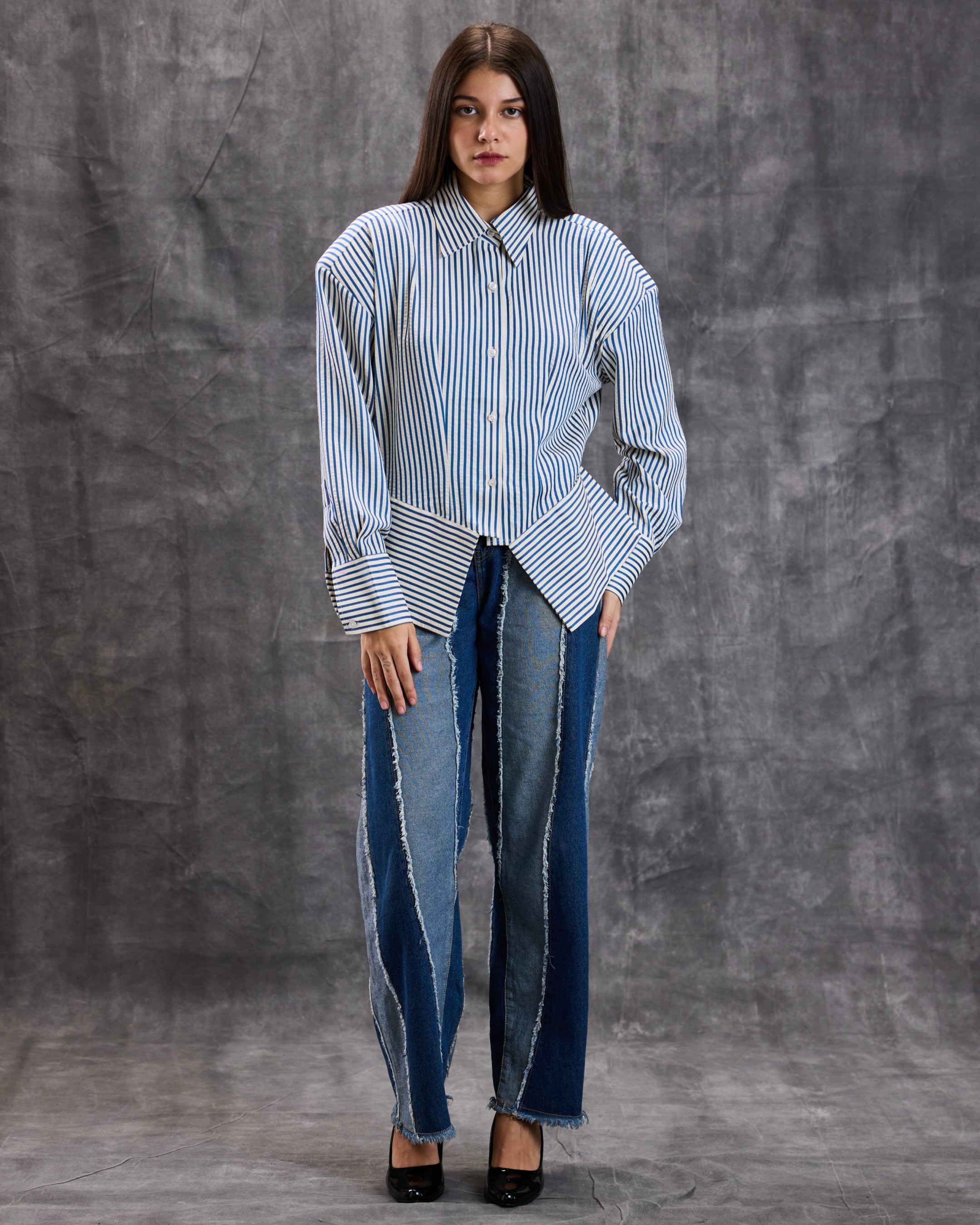 Structured stripes shirt