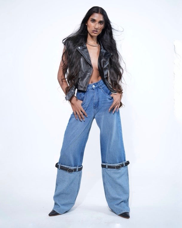 Crop Leather Vest Jacket