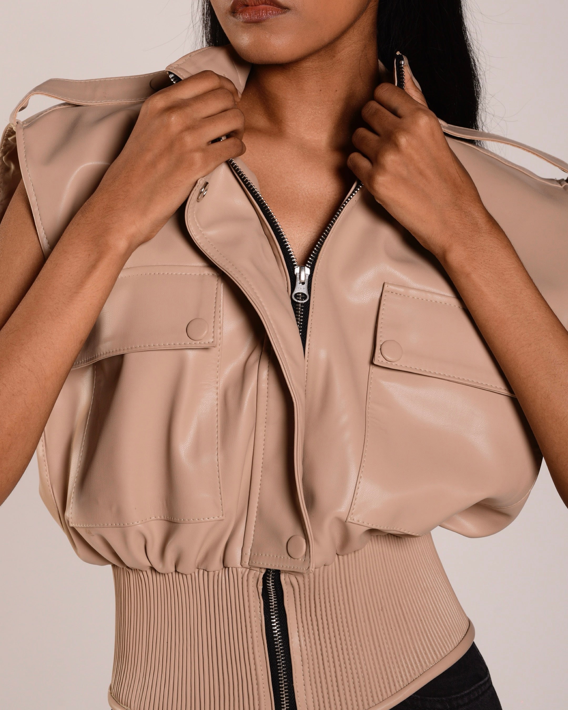 Leather Ribbed Vest