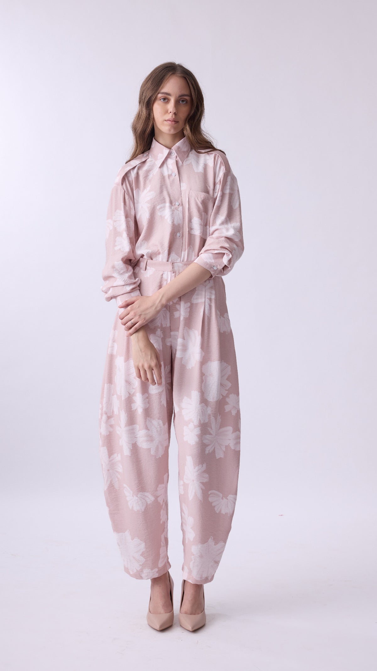 BLUSH BLOOM UTILITY SHIRT