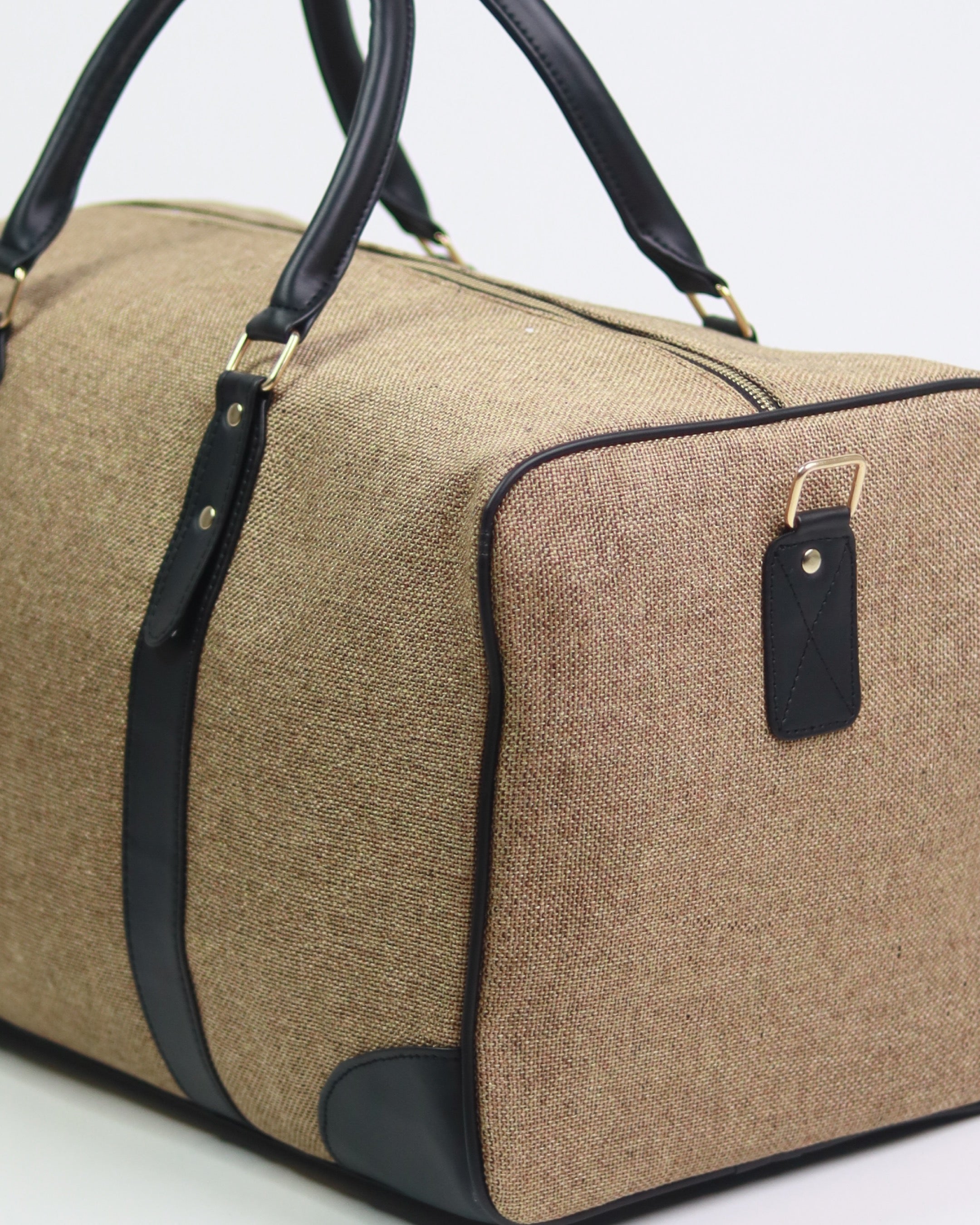 Dark Jute Duffle Bag