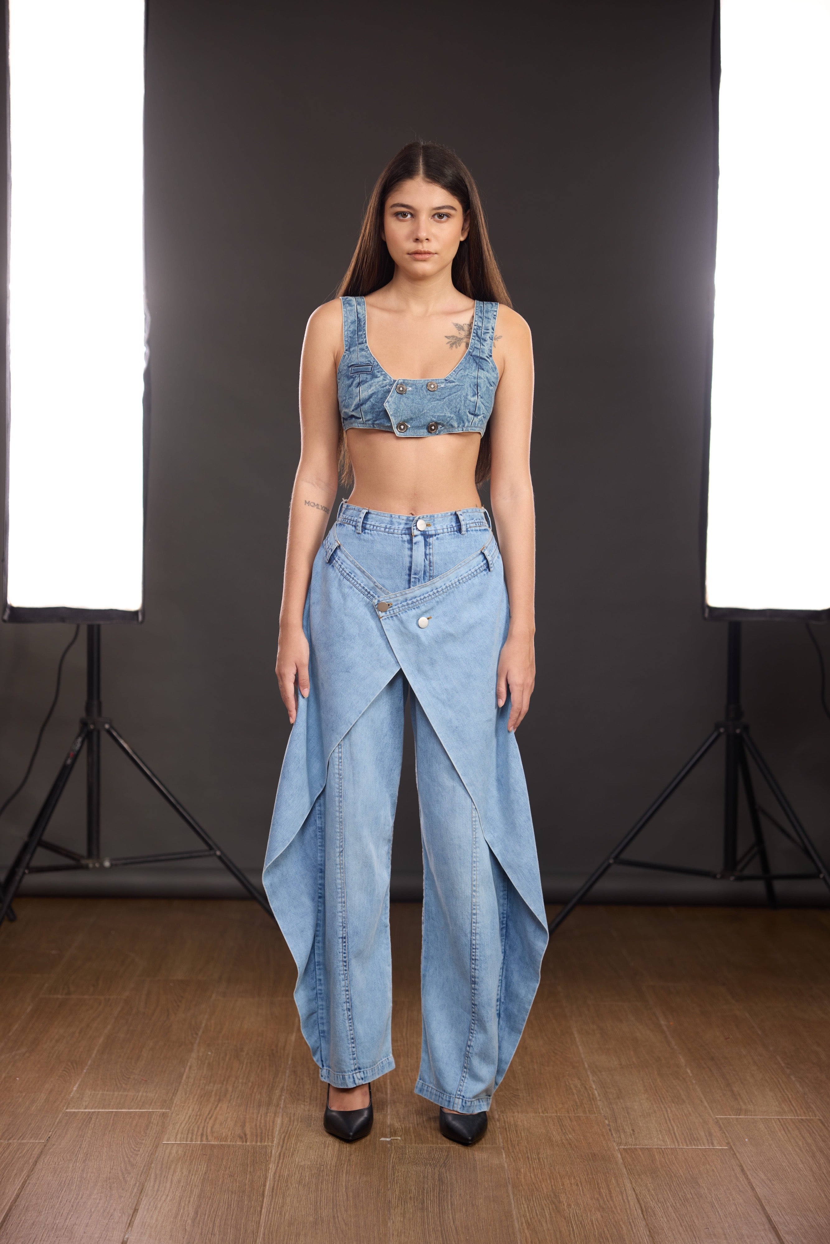 Panel Wide Leg jeans
