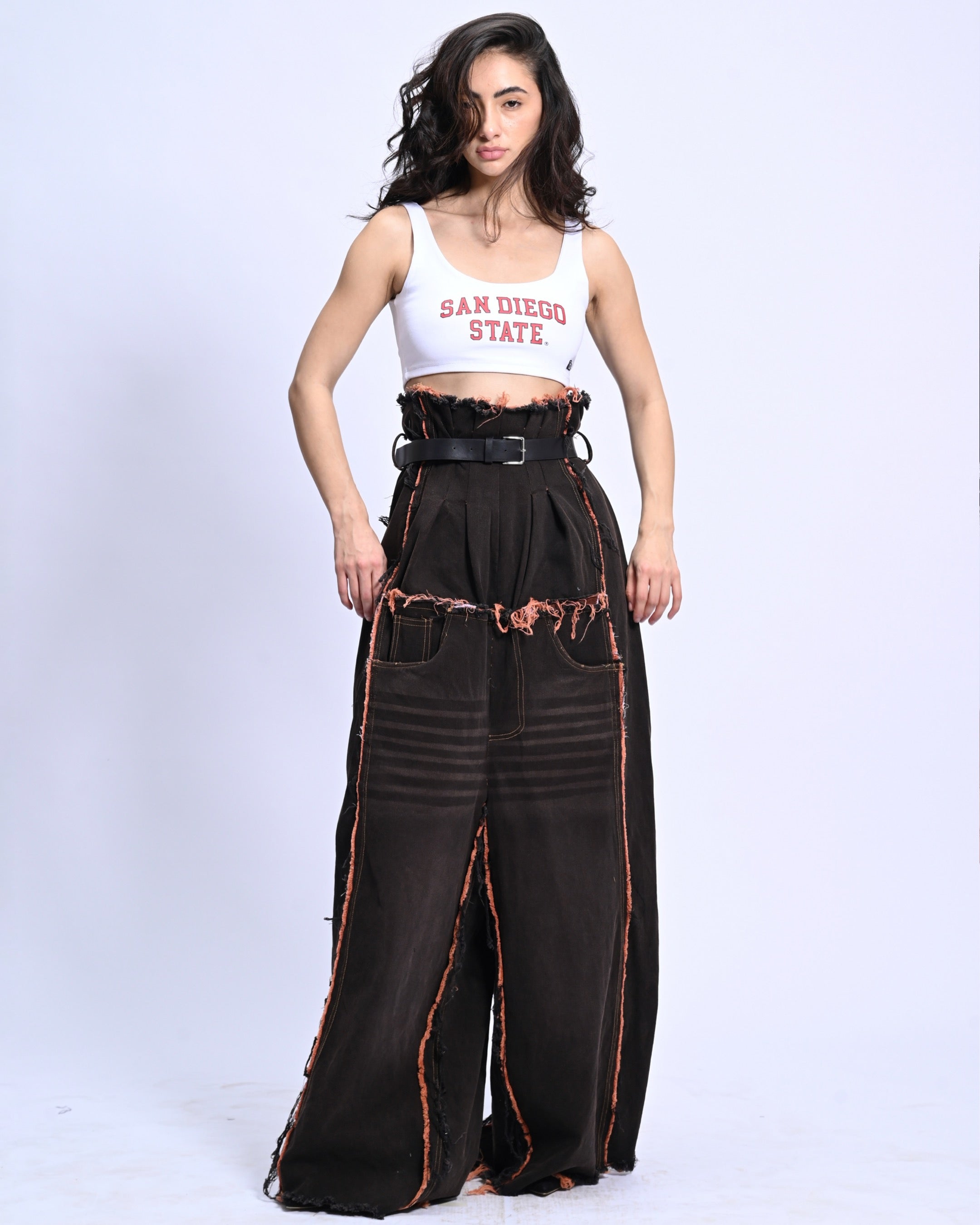 Georgie ombré brown Corset Denim