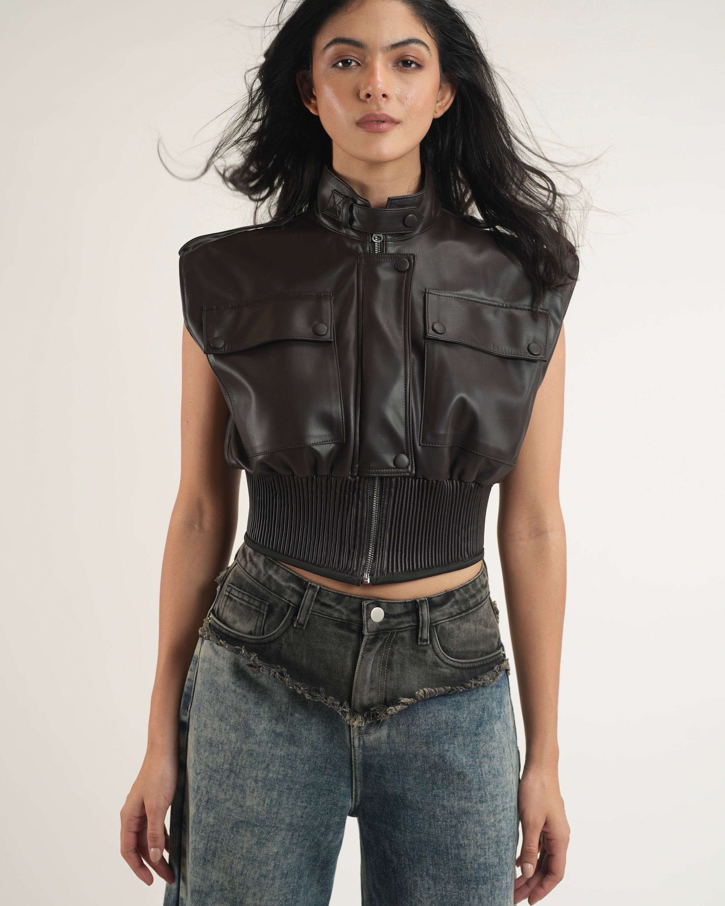 Leather Ribbed Vest