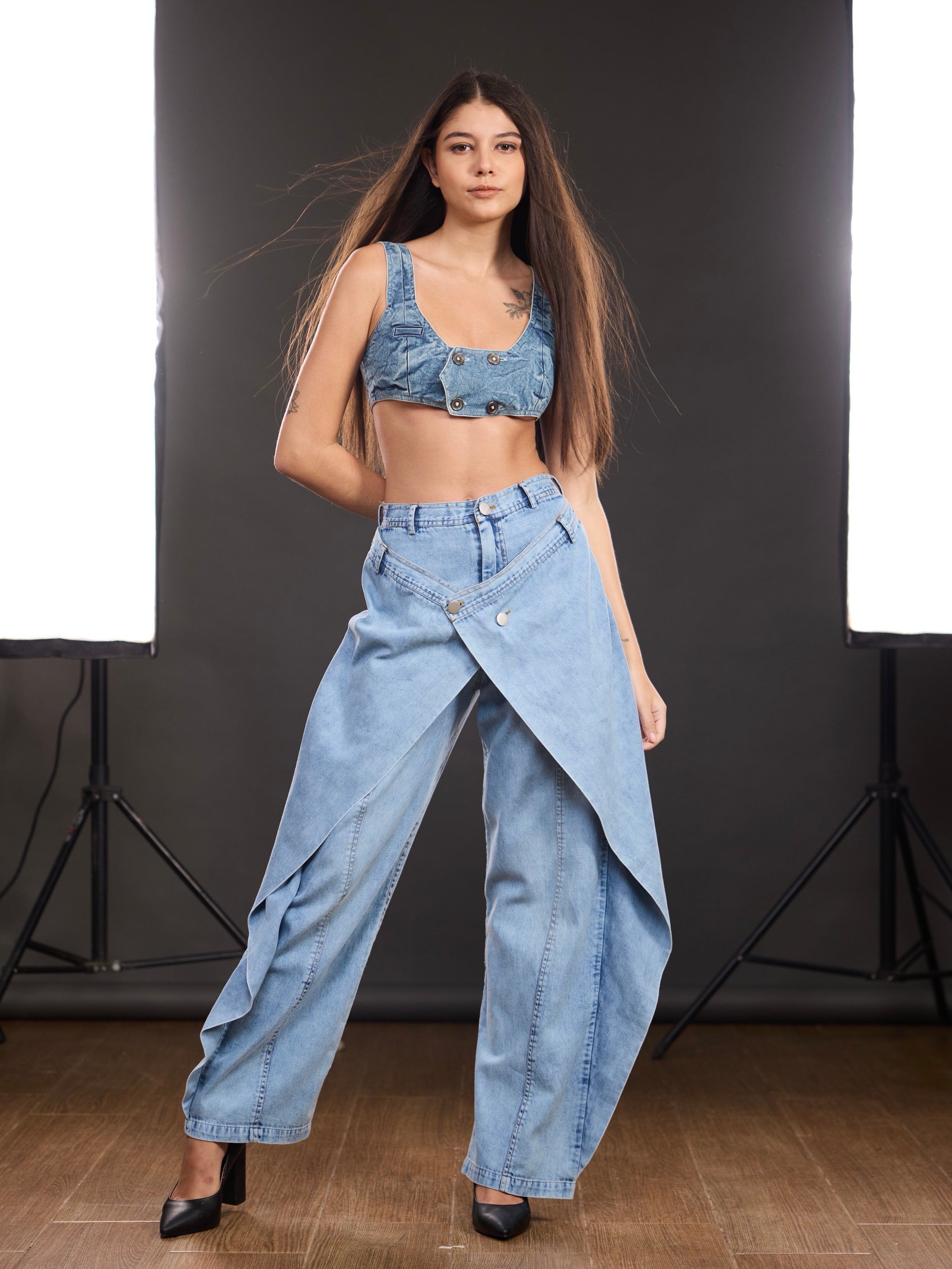 Panel Wide Leg jeans