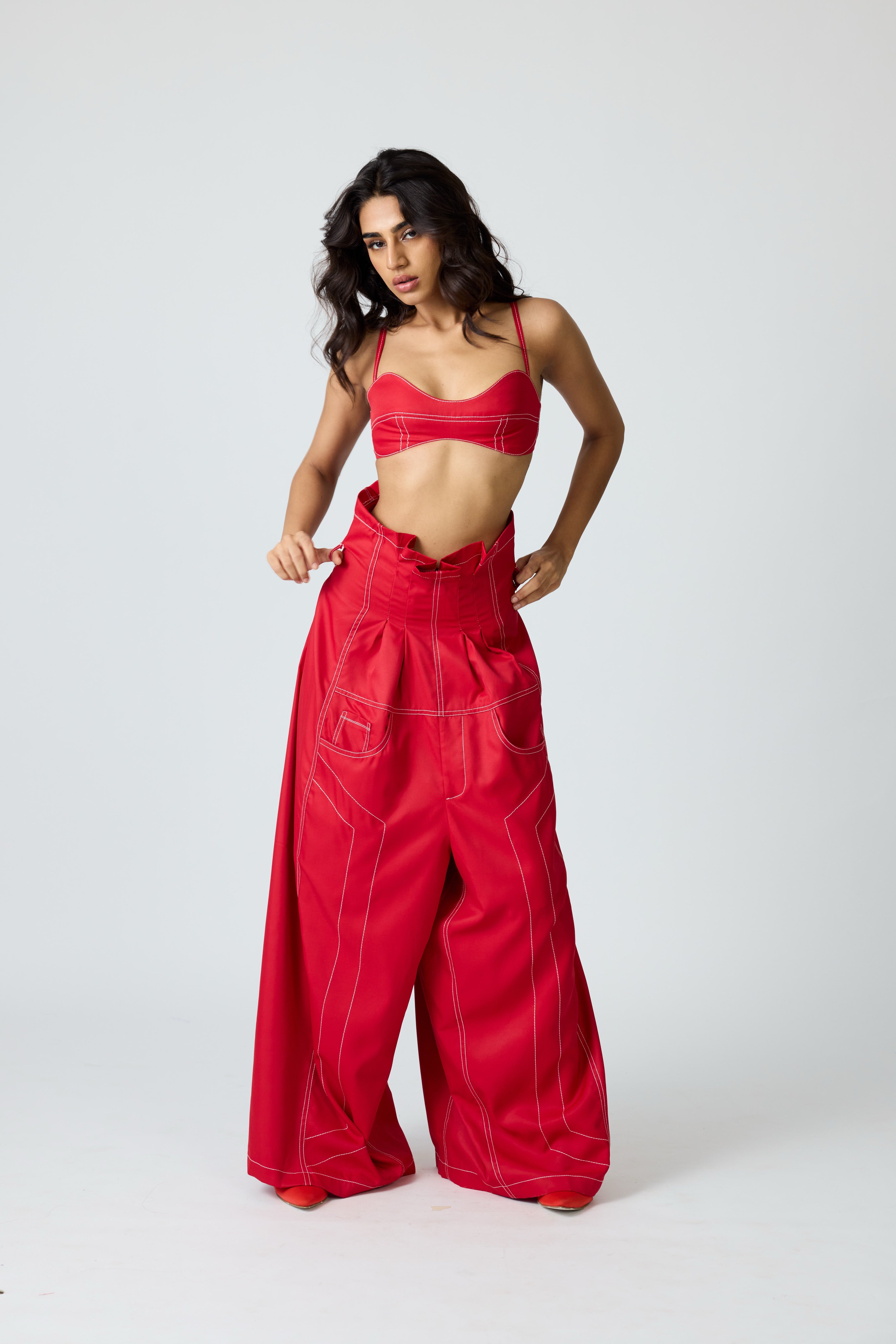 Erryn Red Georgie Corset Denim