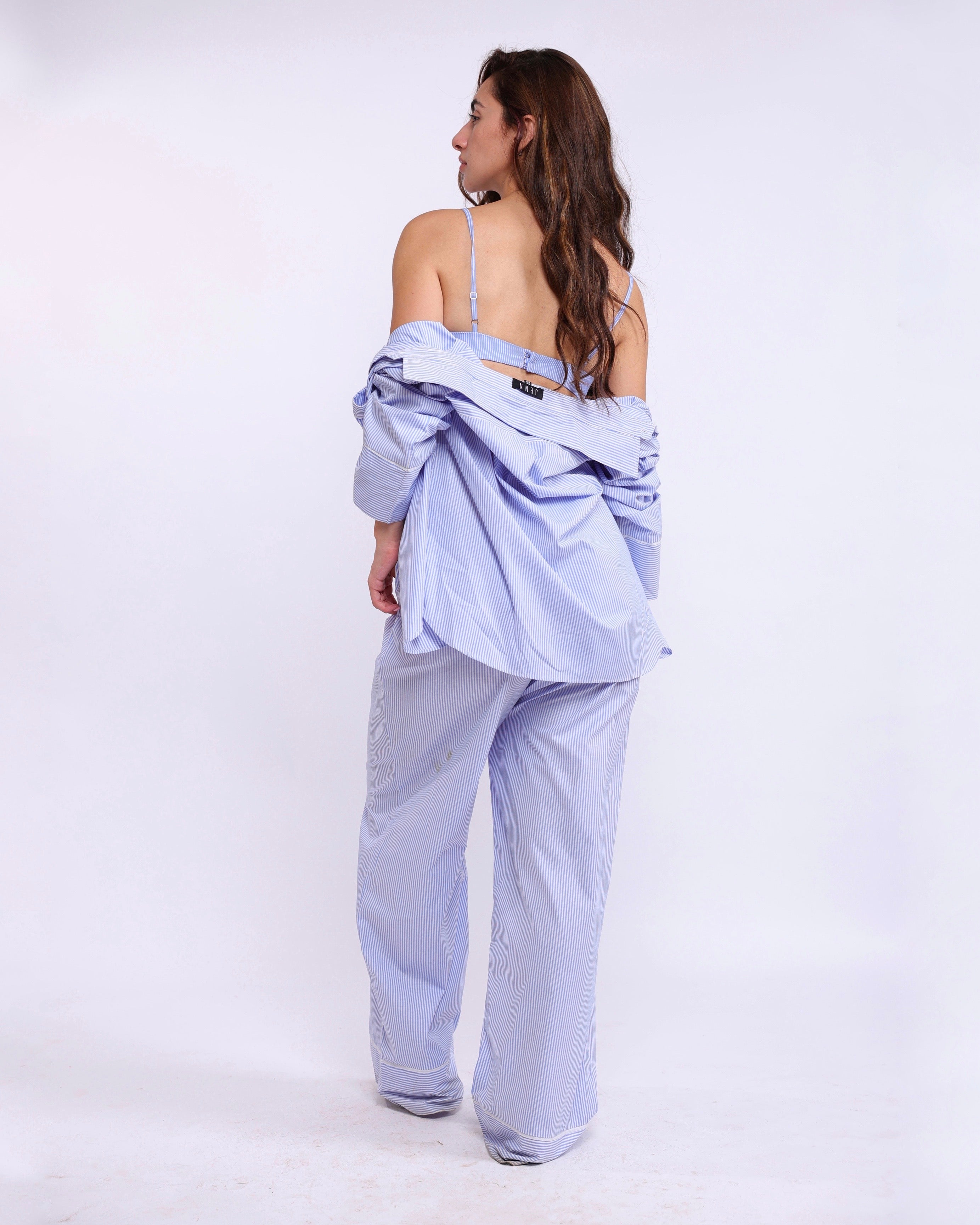 Everly Pinstripe Nightsuit (Blue)