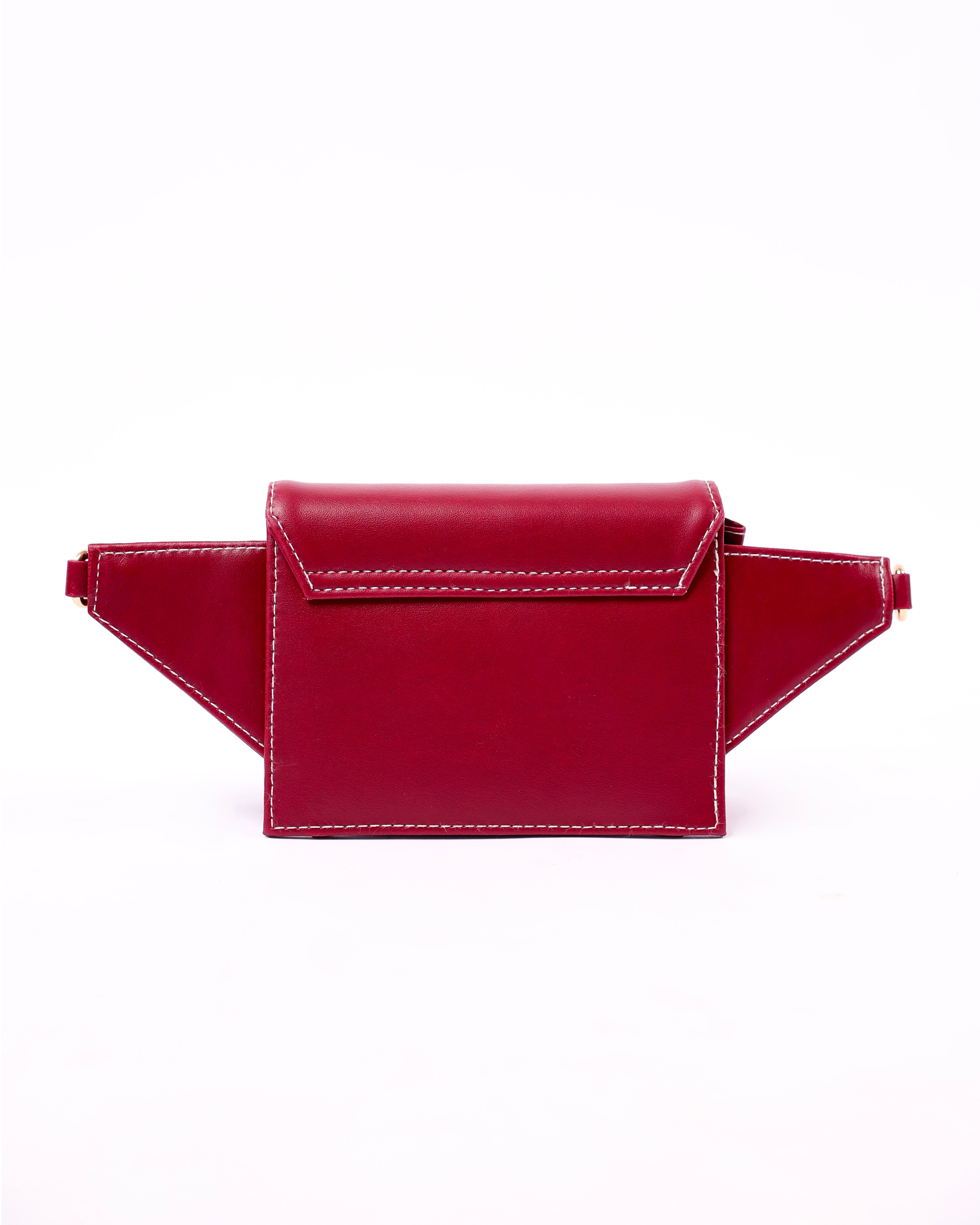 Red waist bag on a white background