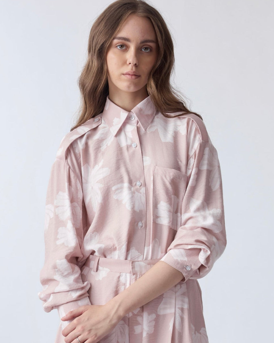 BLUSH BLOOM UTILITY SHIRT