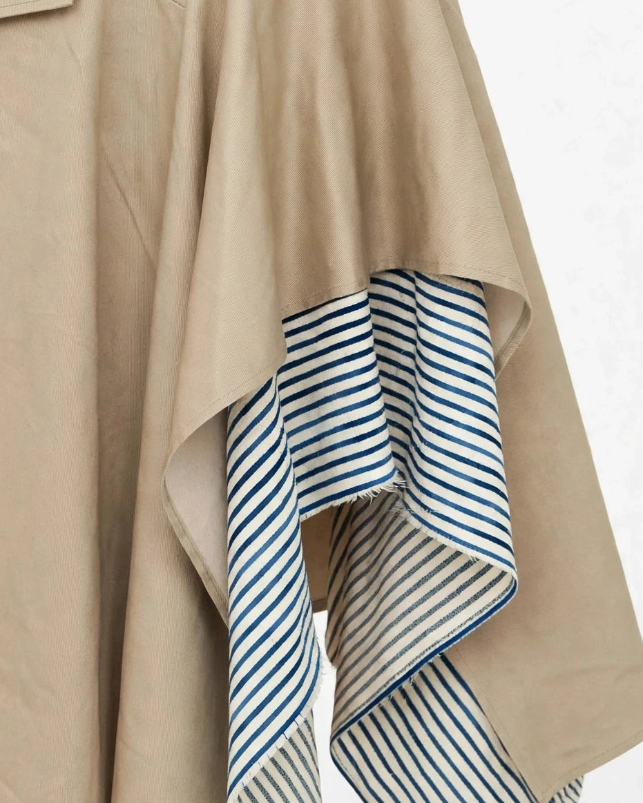 Upcycled Khakhi Asymmetric Skirt