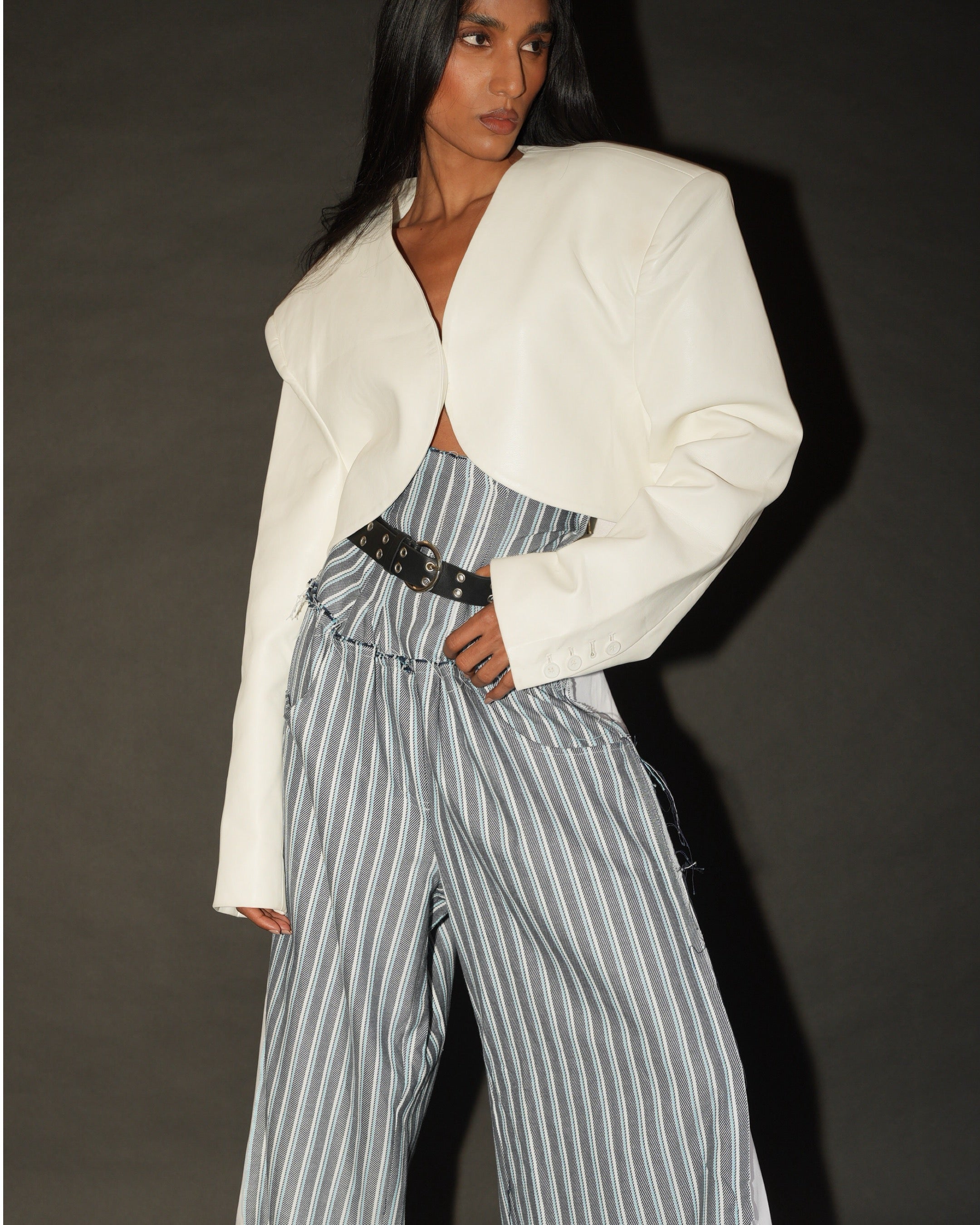 Linea Pinstripe Corset Pants