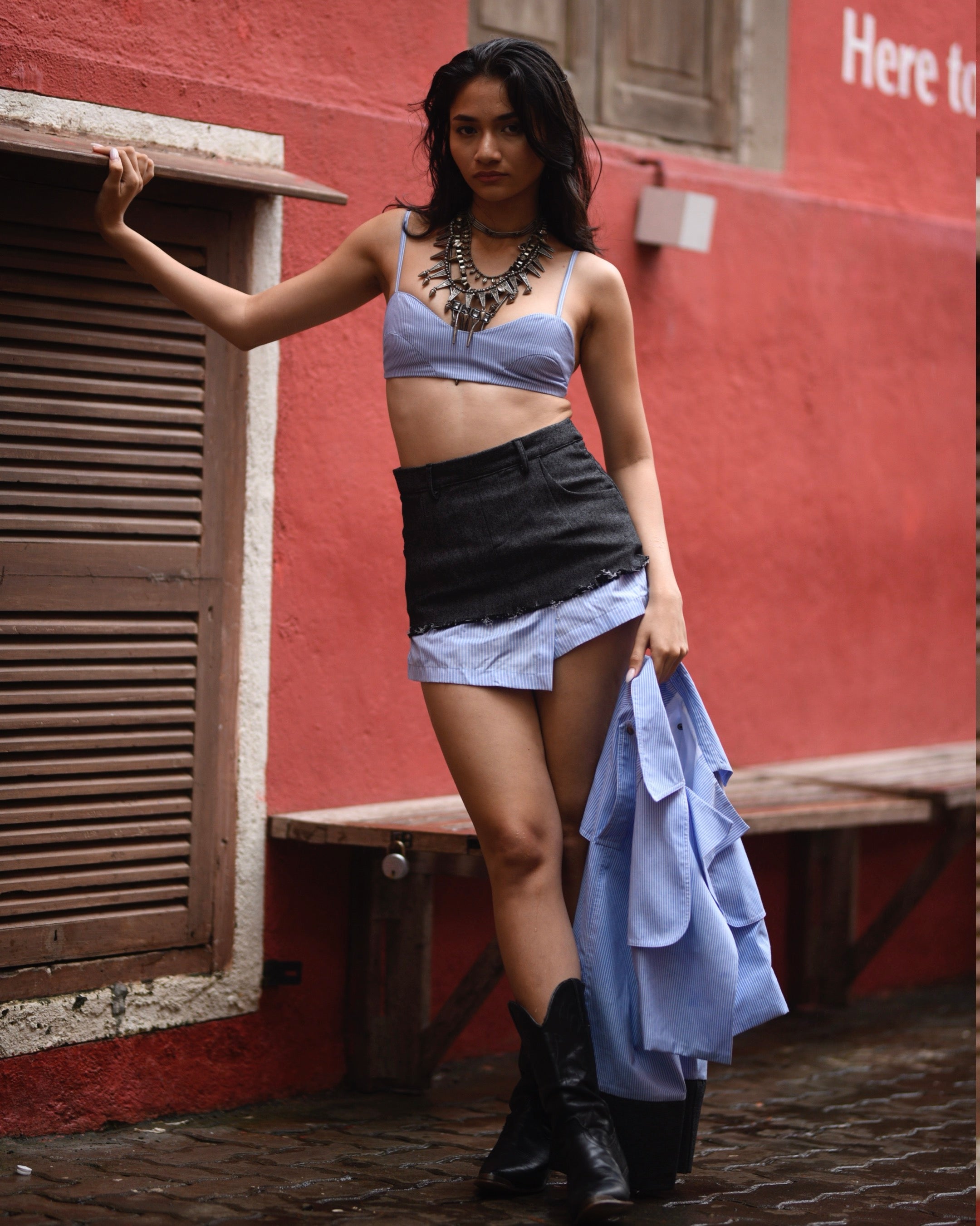 Blue Pinstripe Skort – Elegant and Functional Pinstripe Design