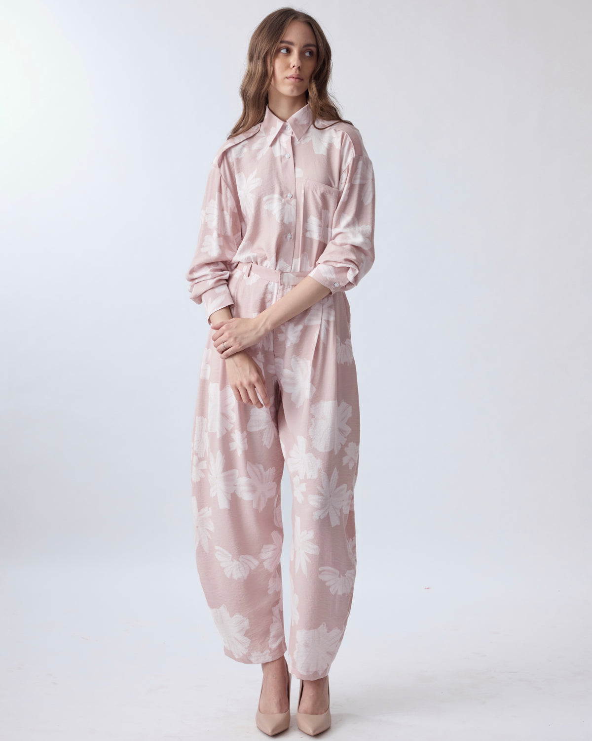 BLUSH BLOOM UTILITY SHIRT