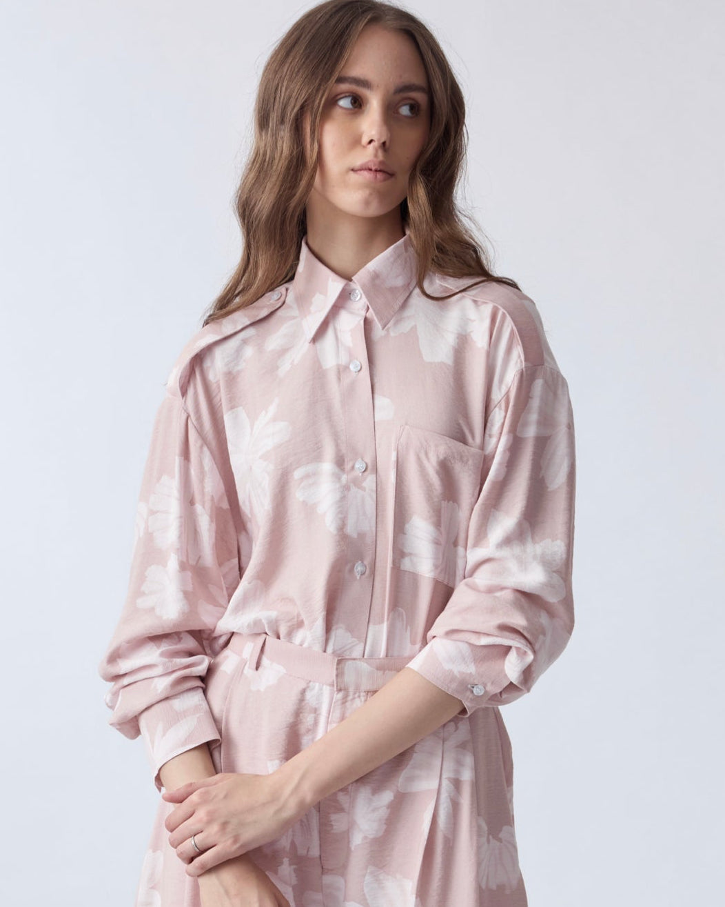 BLUSH BLOOM UTILITY SHIRT
