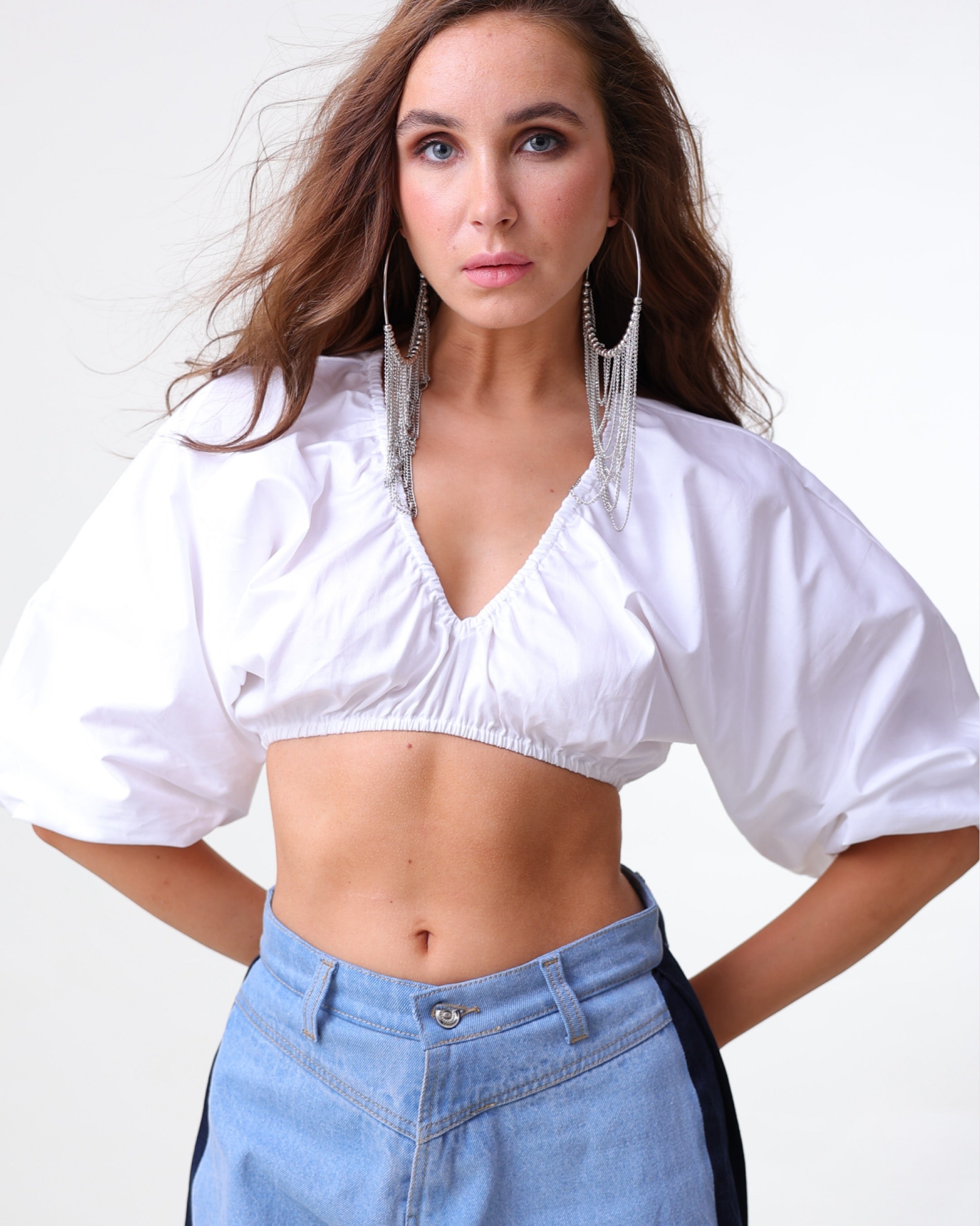 Ruched Cotton Crop