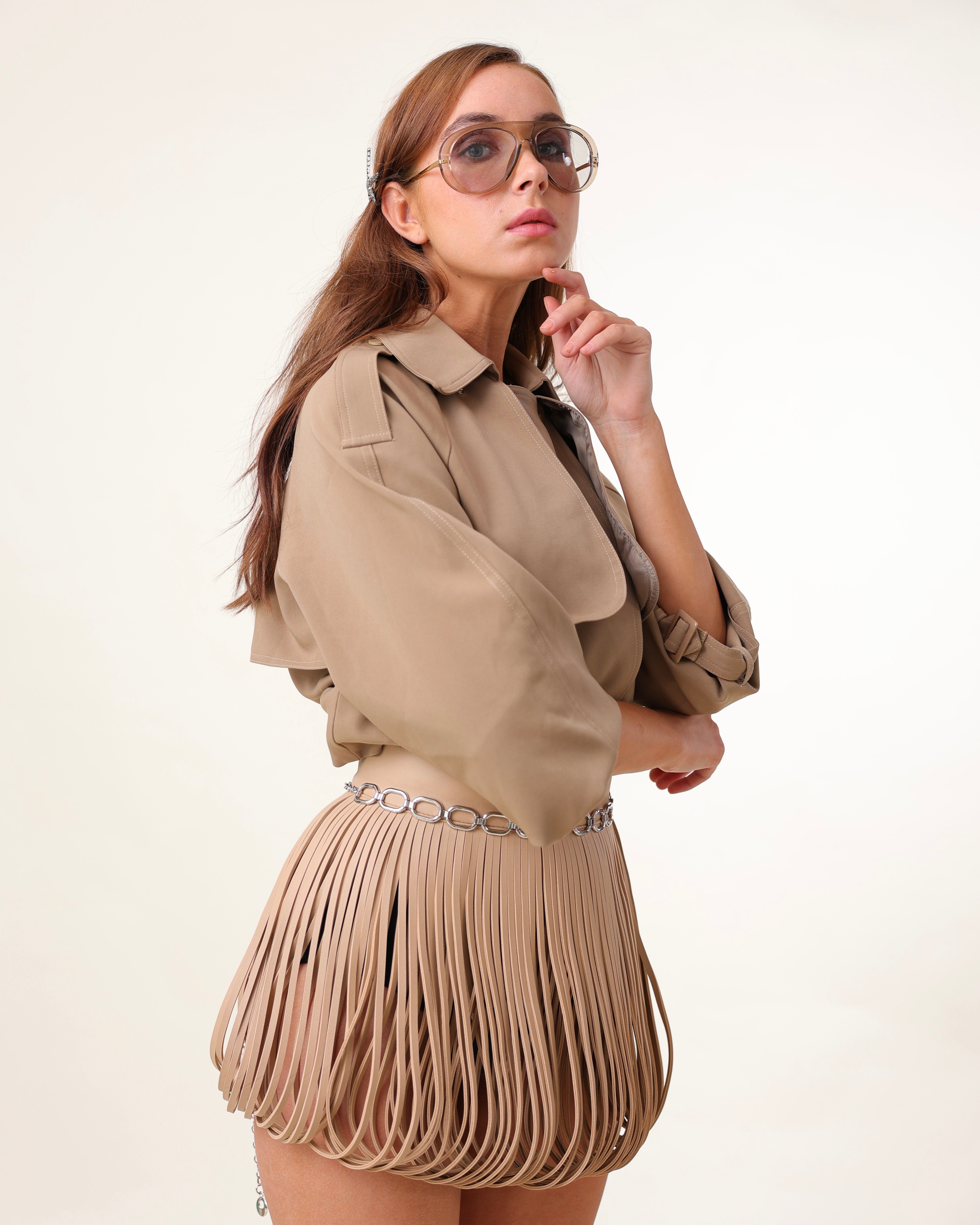 Scarlet Fringe Skirt