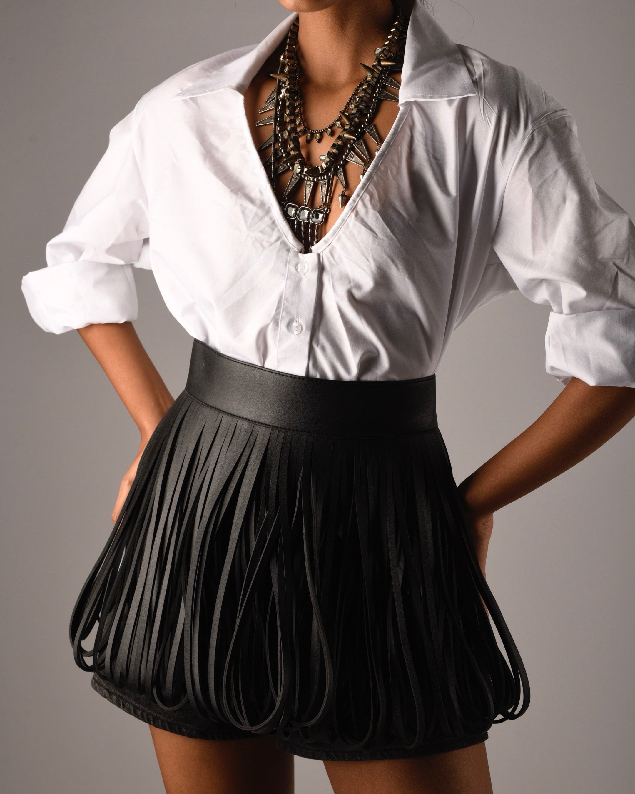 Scarlet Fringe Skirt