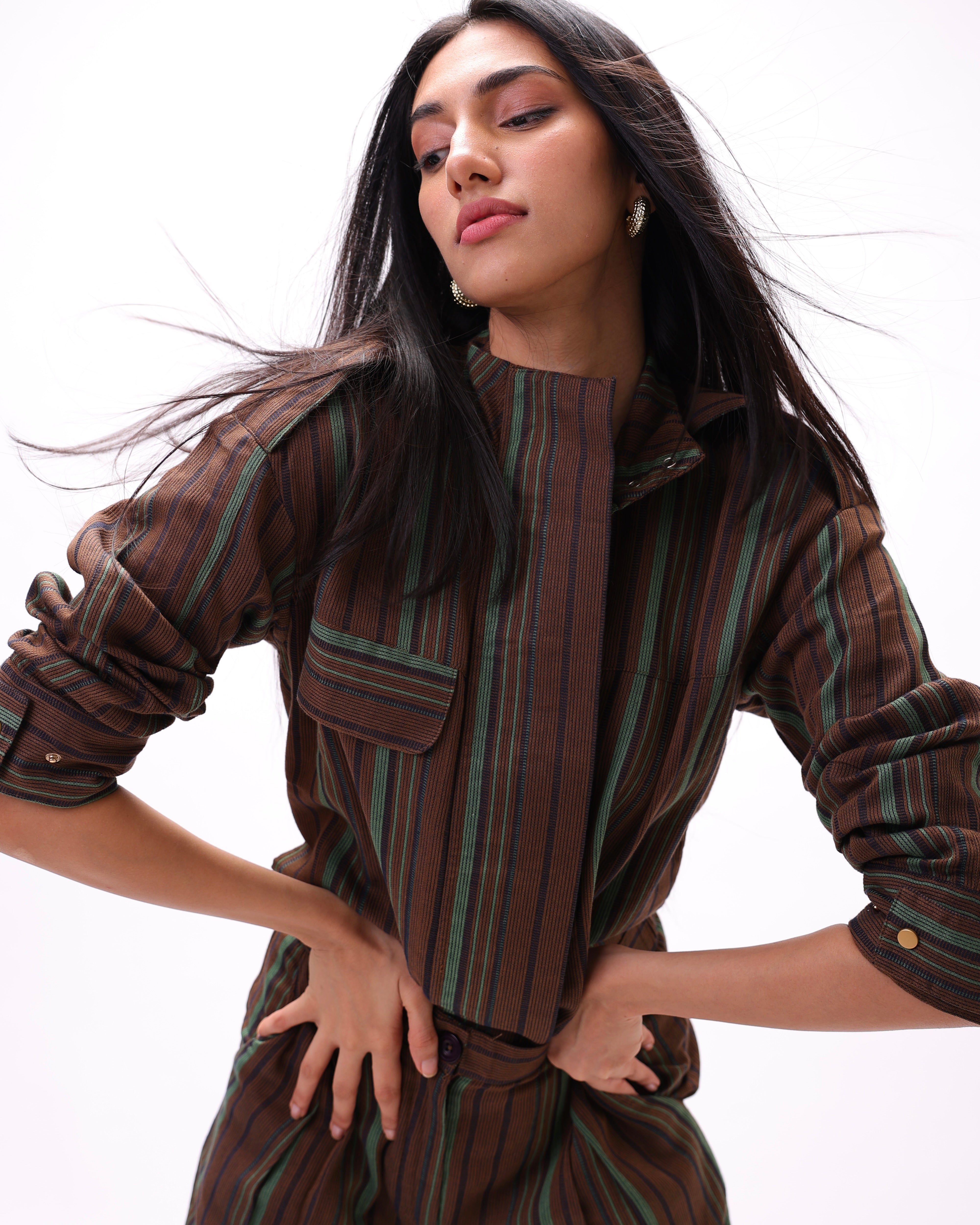 Green pinstripe Shirt