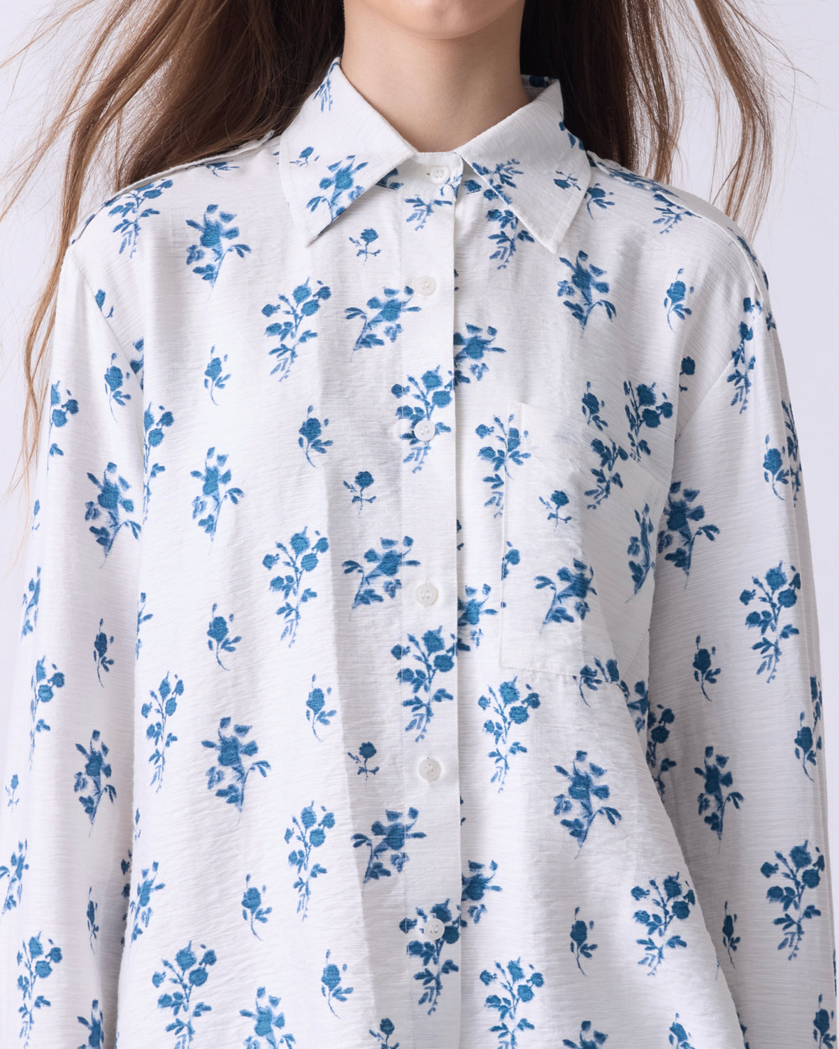 AZURE FLORAL BARREL PANT