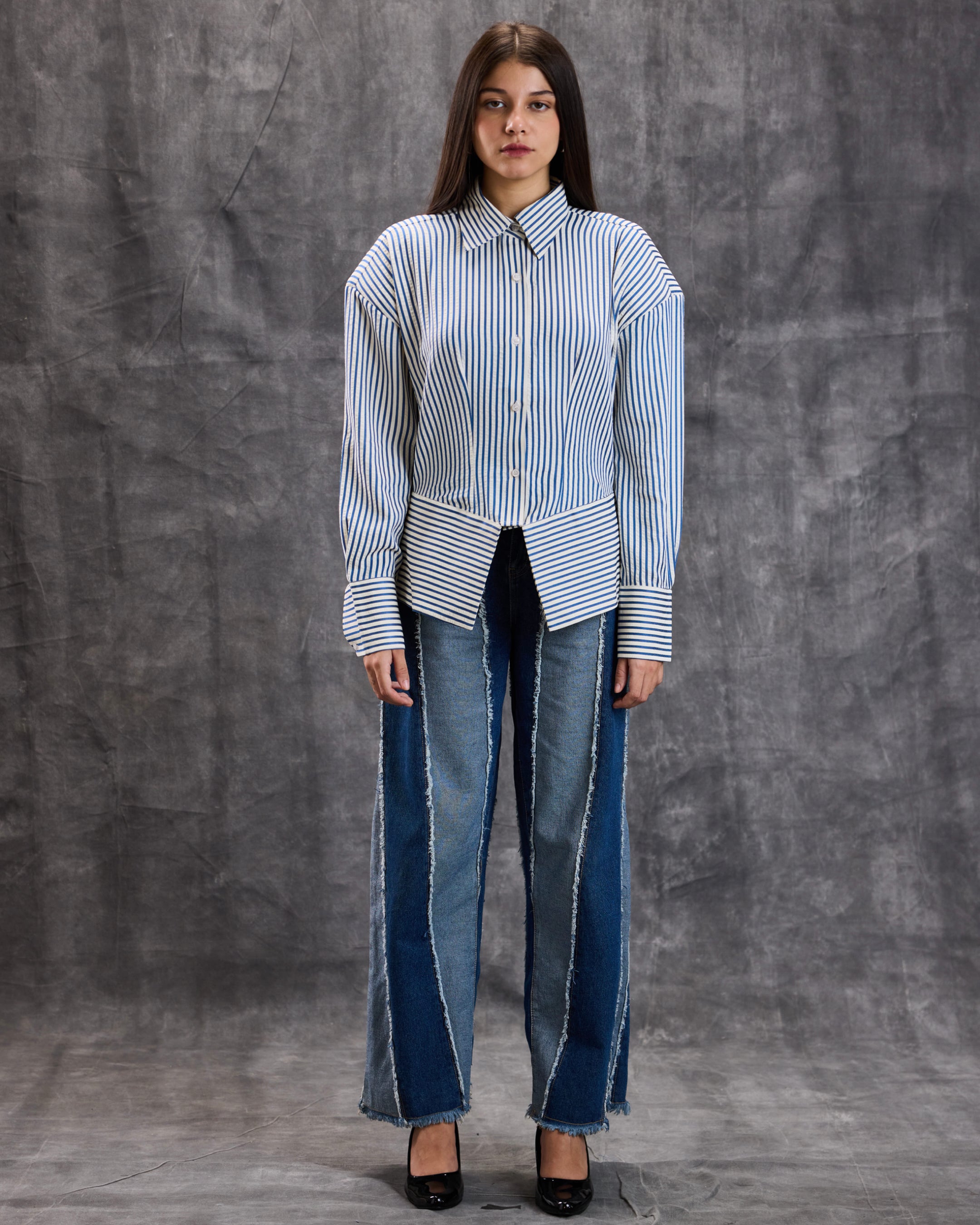 Structured stripes shirt