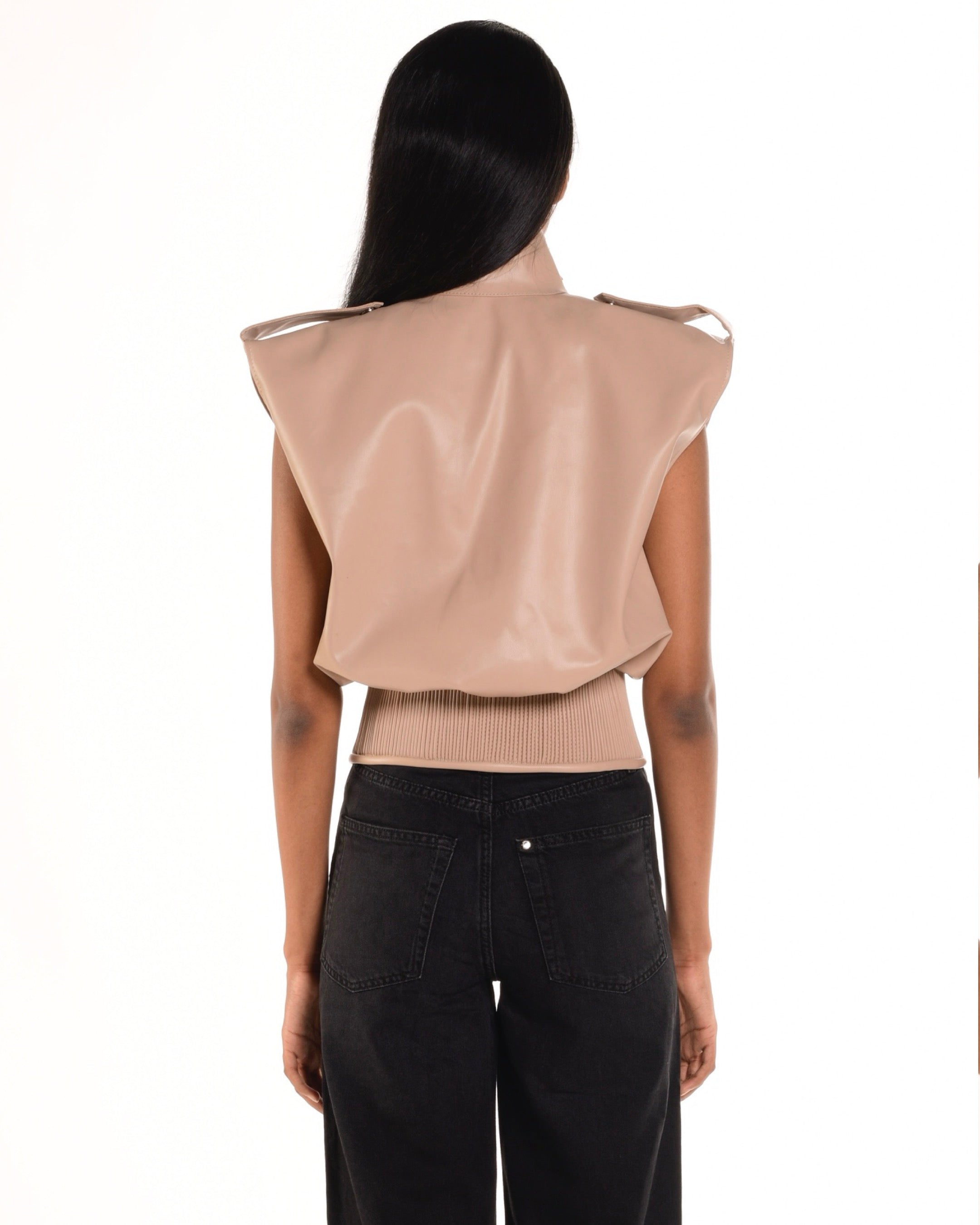 Leather Ribbed Vest