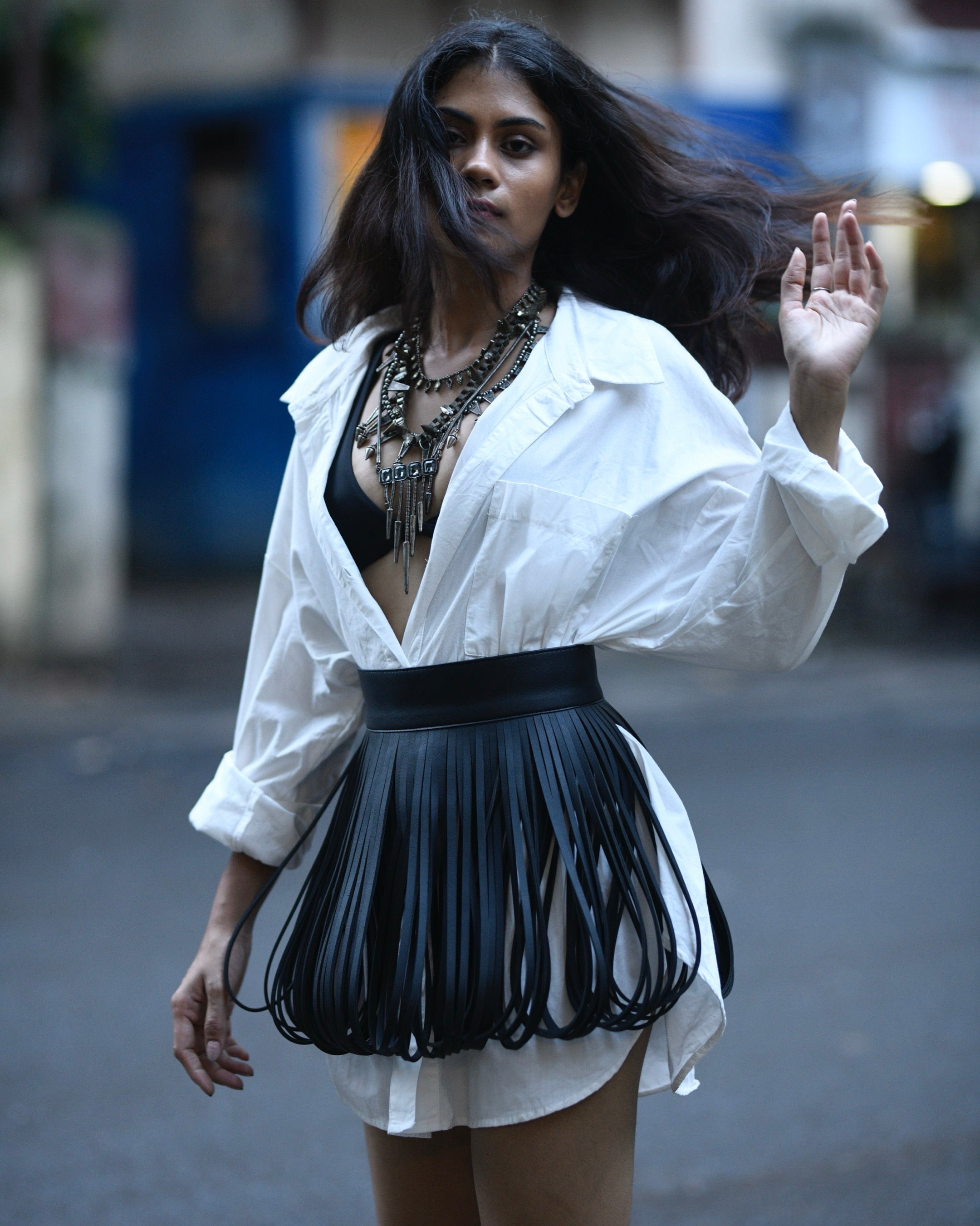 Scarlet Fringe Skirt