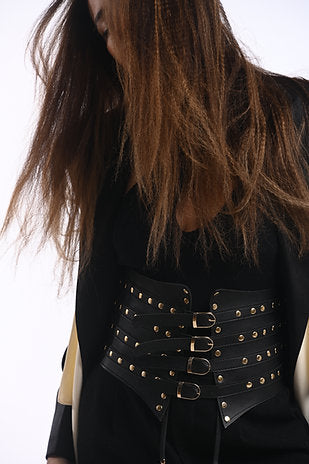 Studded belt with tassels