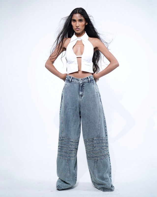Line Panel denim