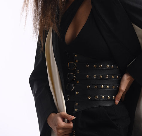 Studded belt with tassels