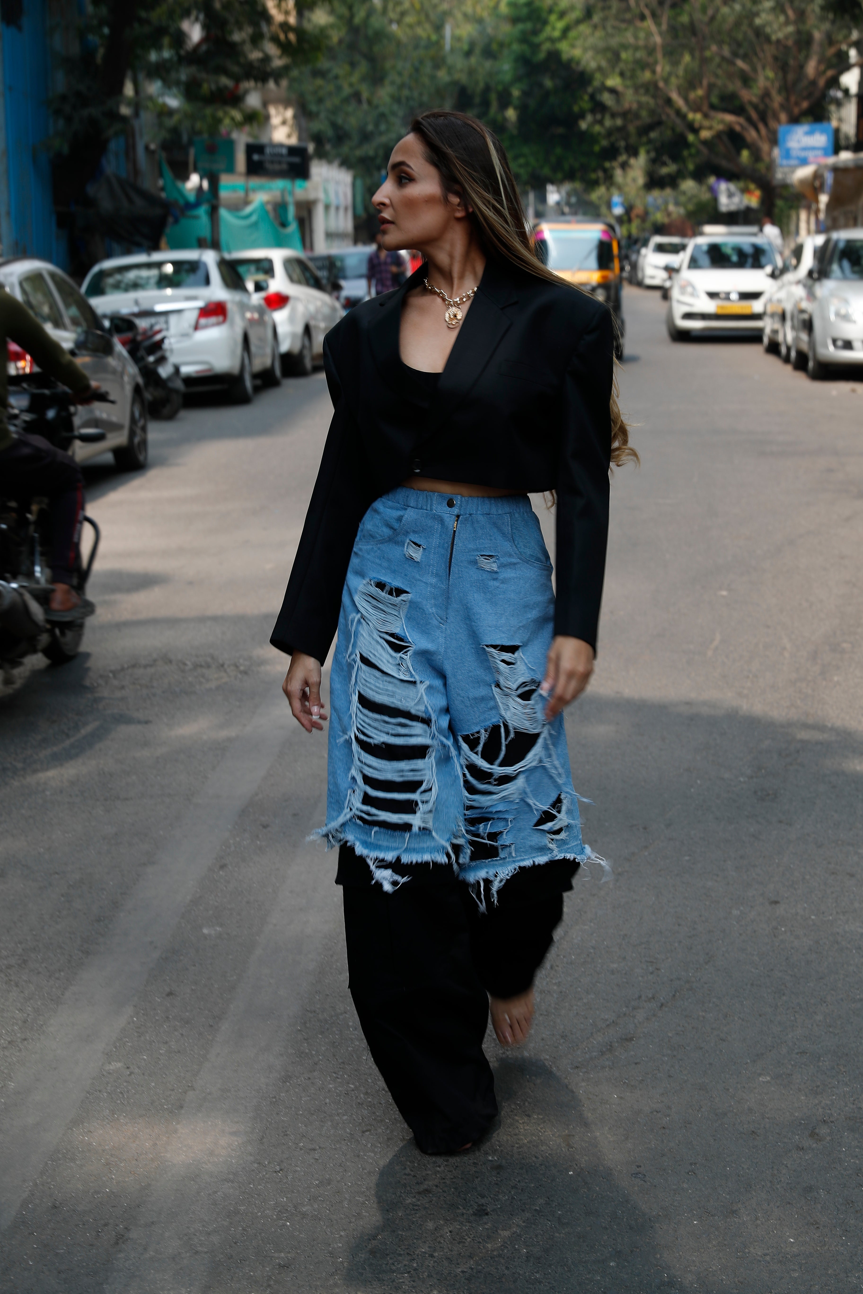 Xia Frayed Denim