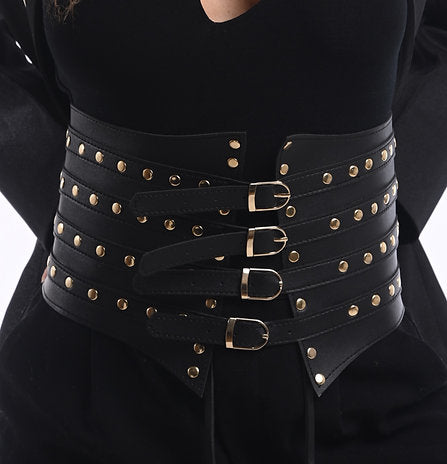 Studded belt with tassels