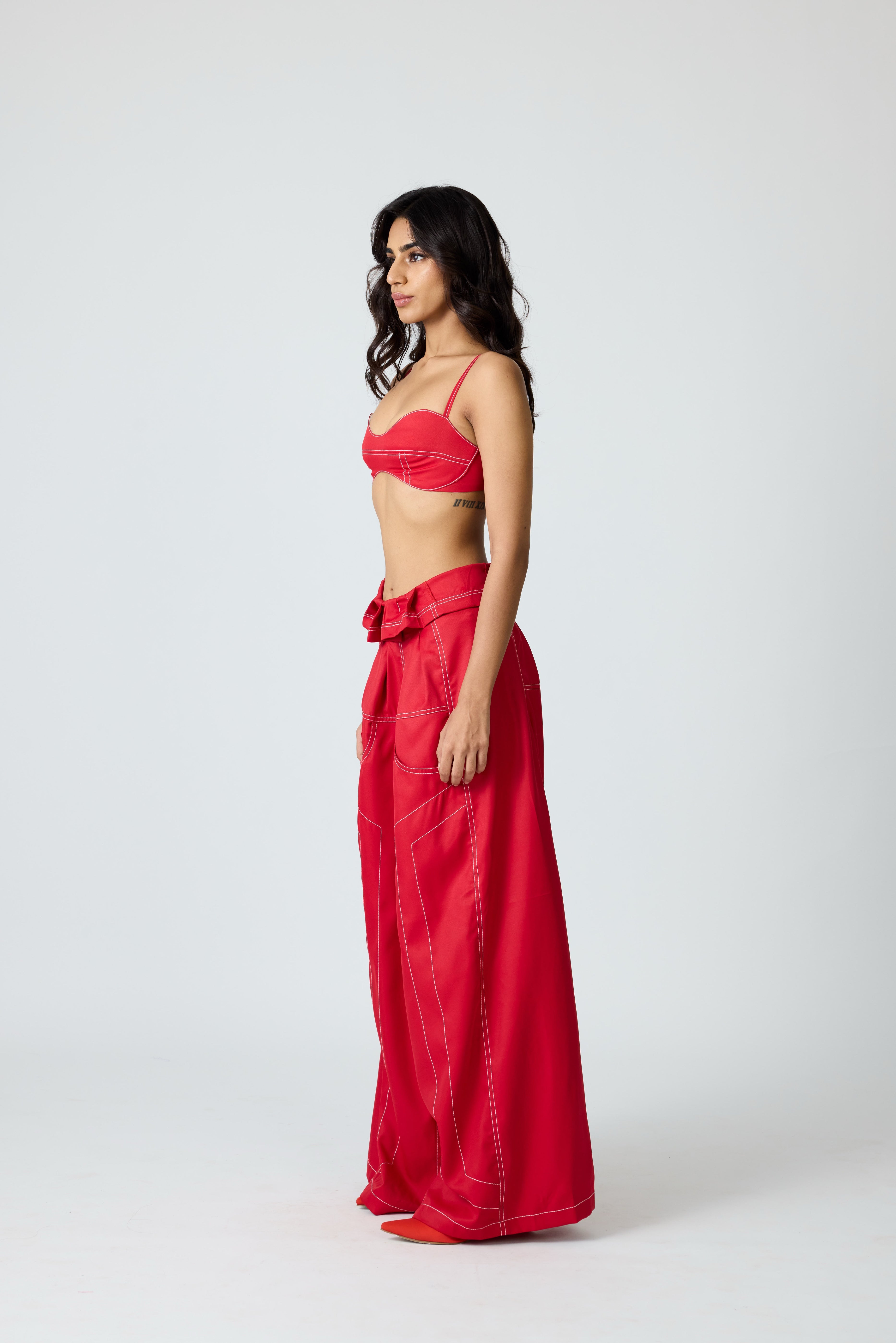 Erryn Red Georgie Corset Denim