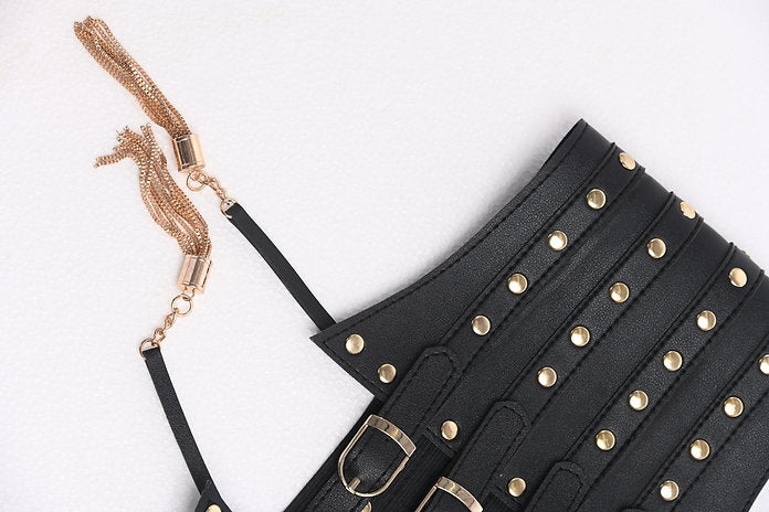 Studded belt with tassels
