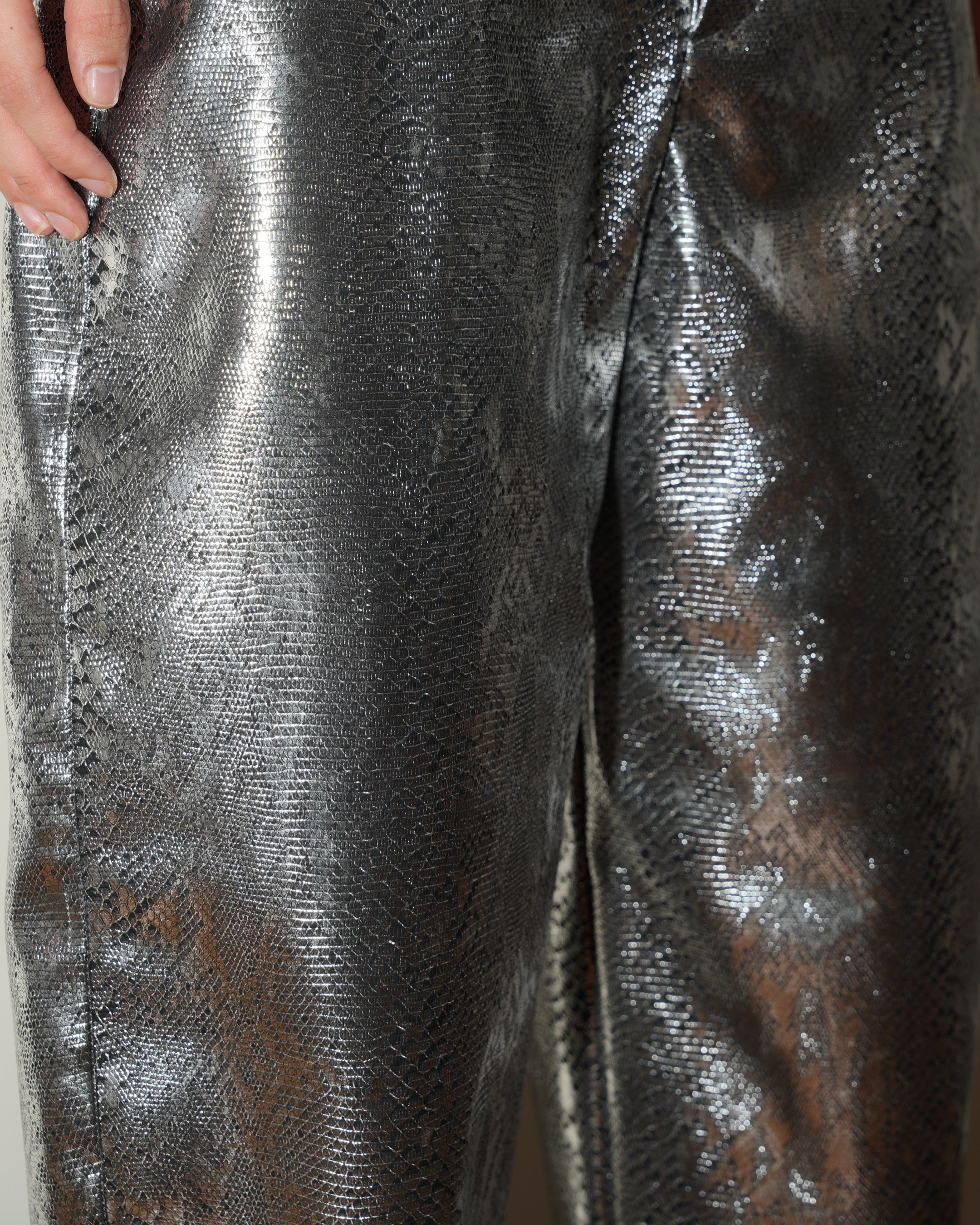 Metallic Barrel Pants