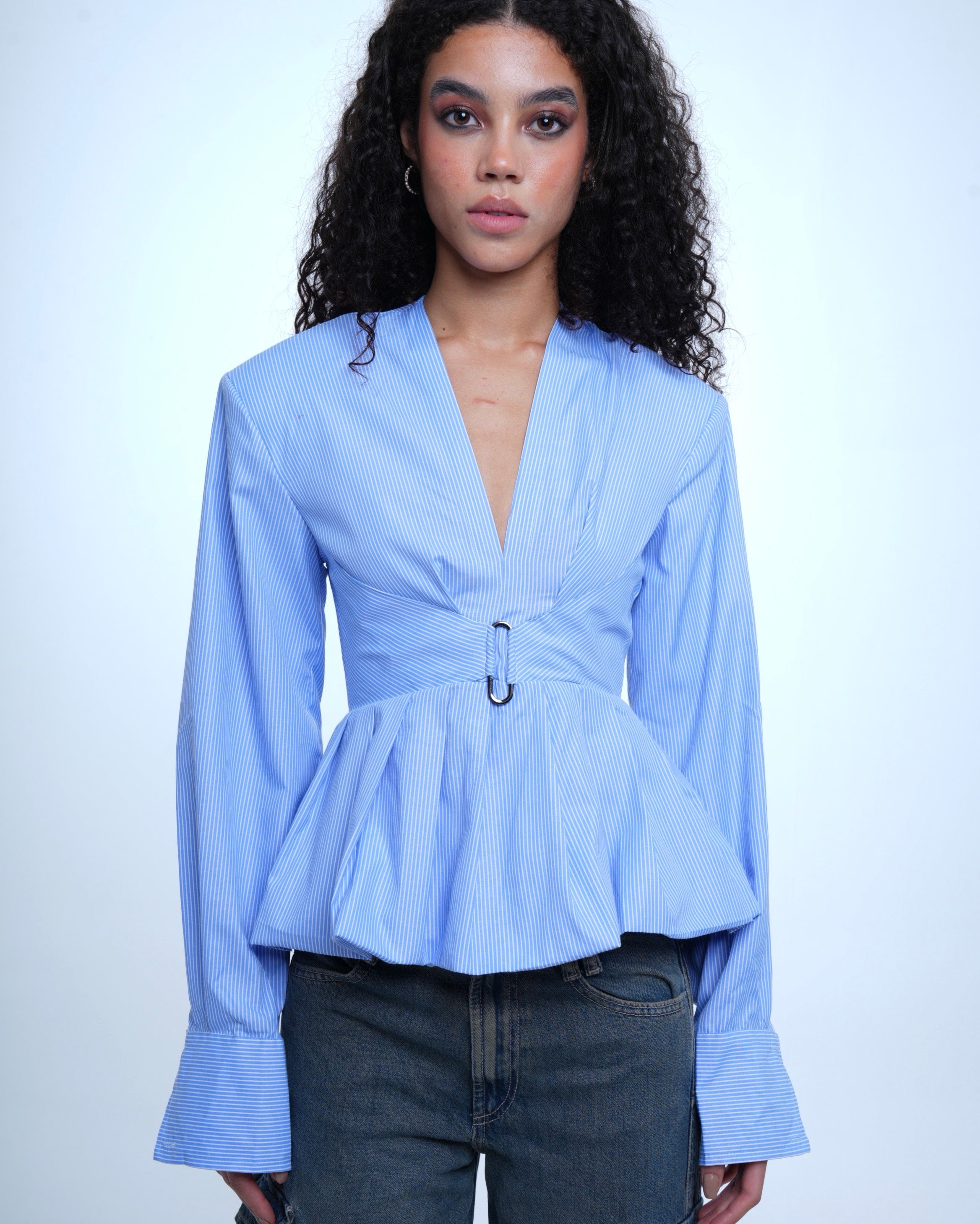 Pinstripe Bubble Shirt