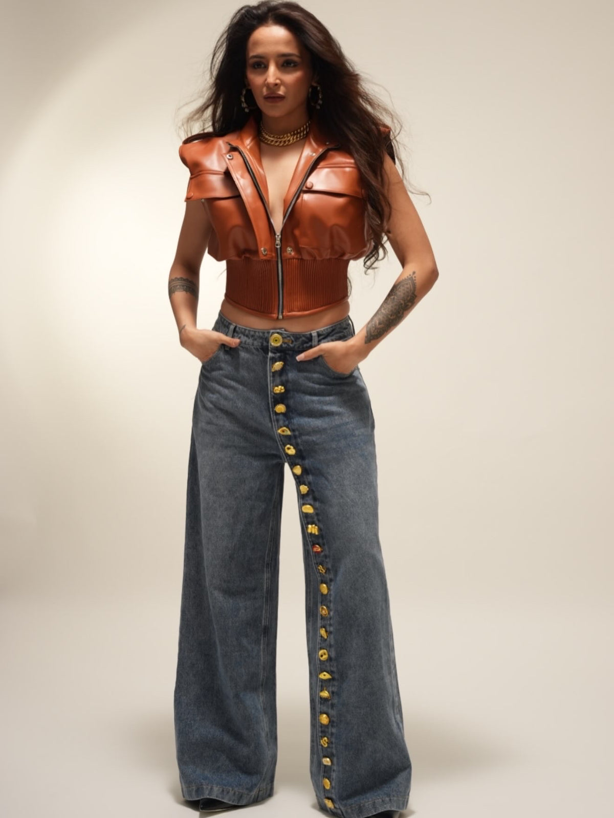 Leather Ribbed Vest