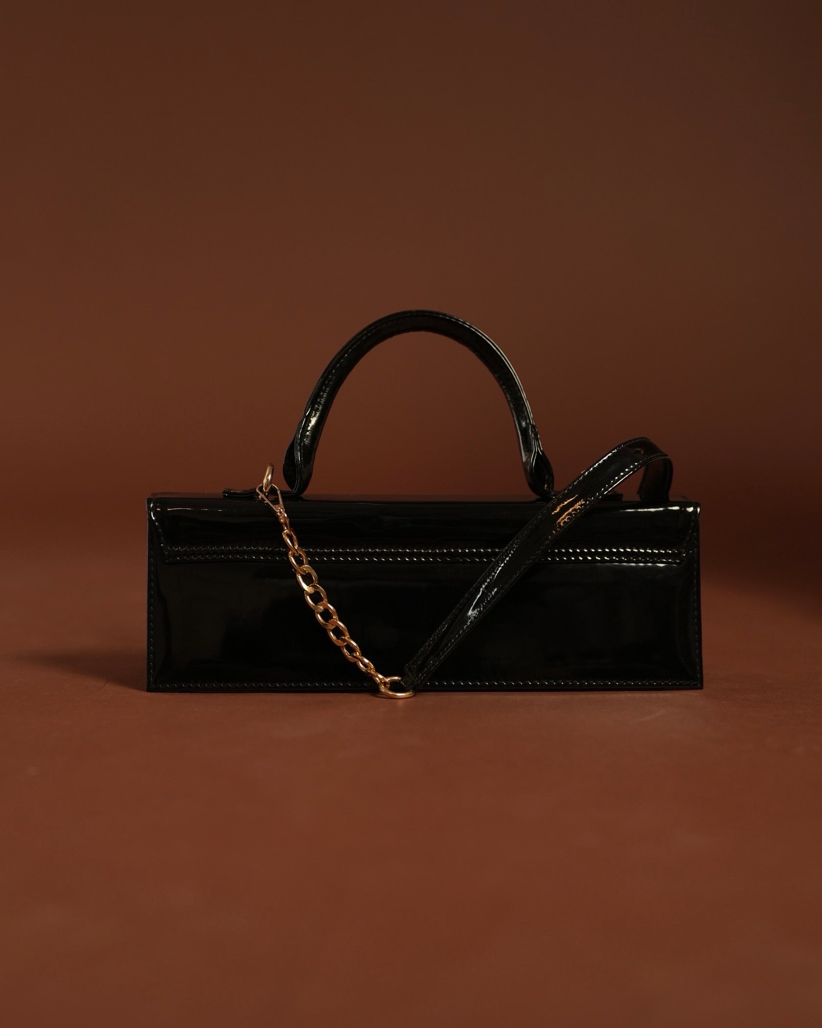 Noir Box Bag - Glossy Black