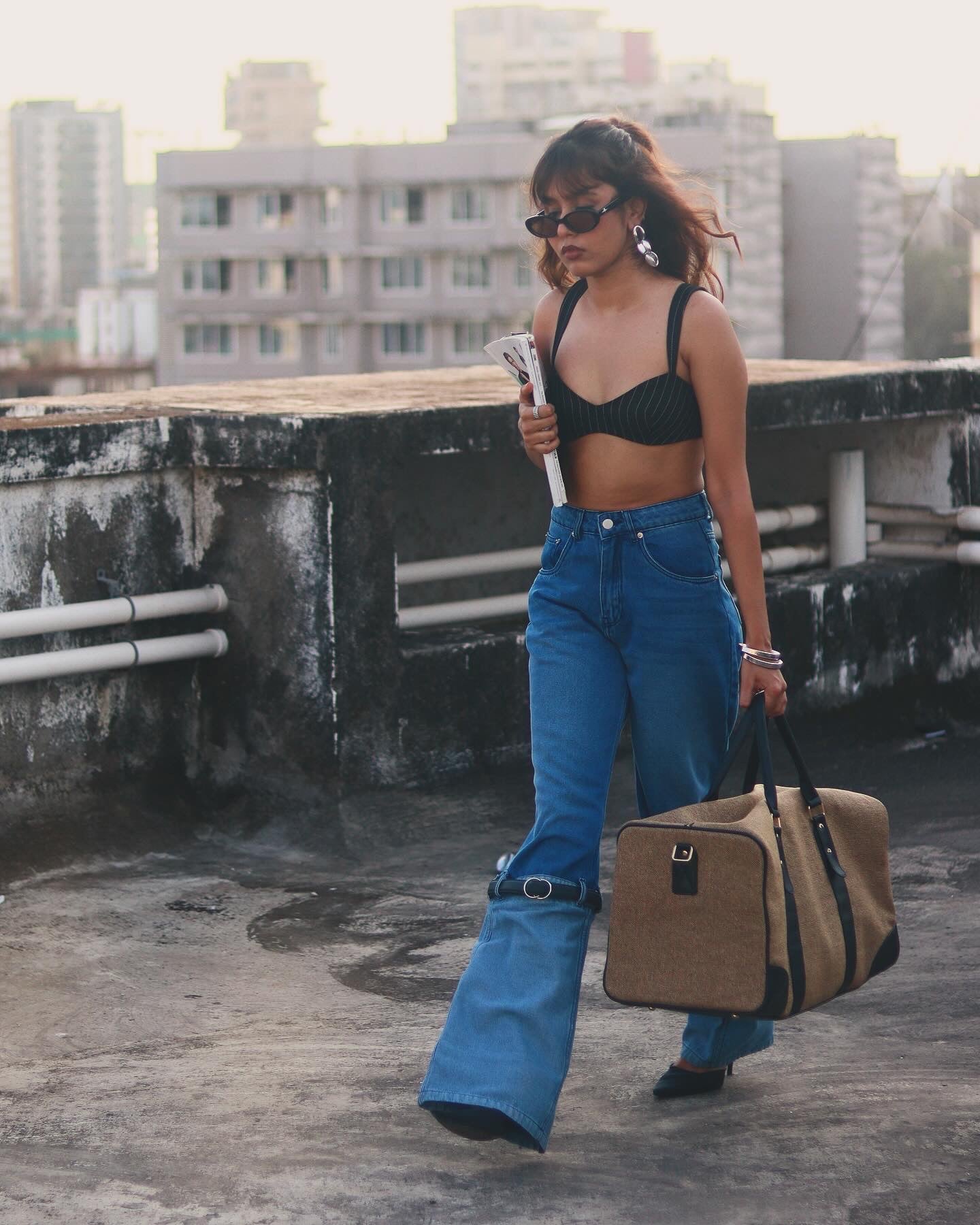 Dark Jute Duffle Bag