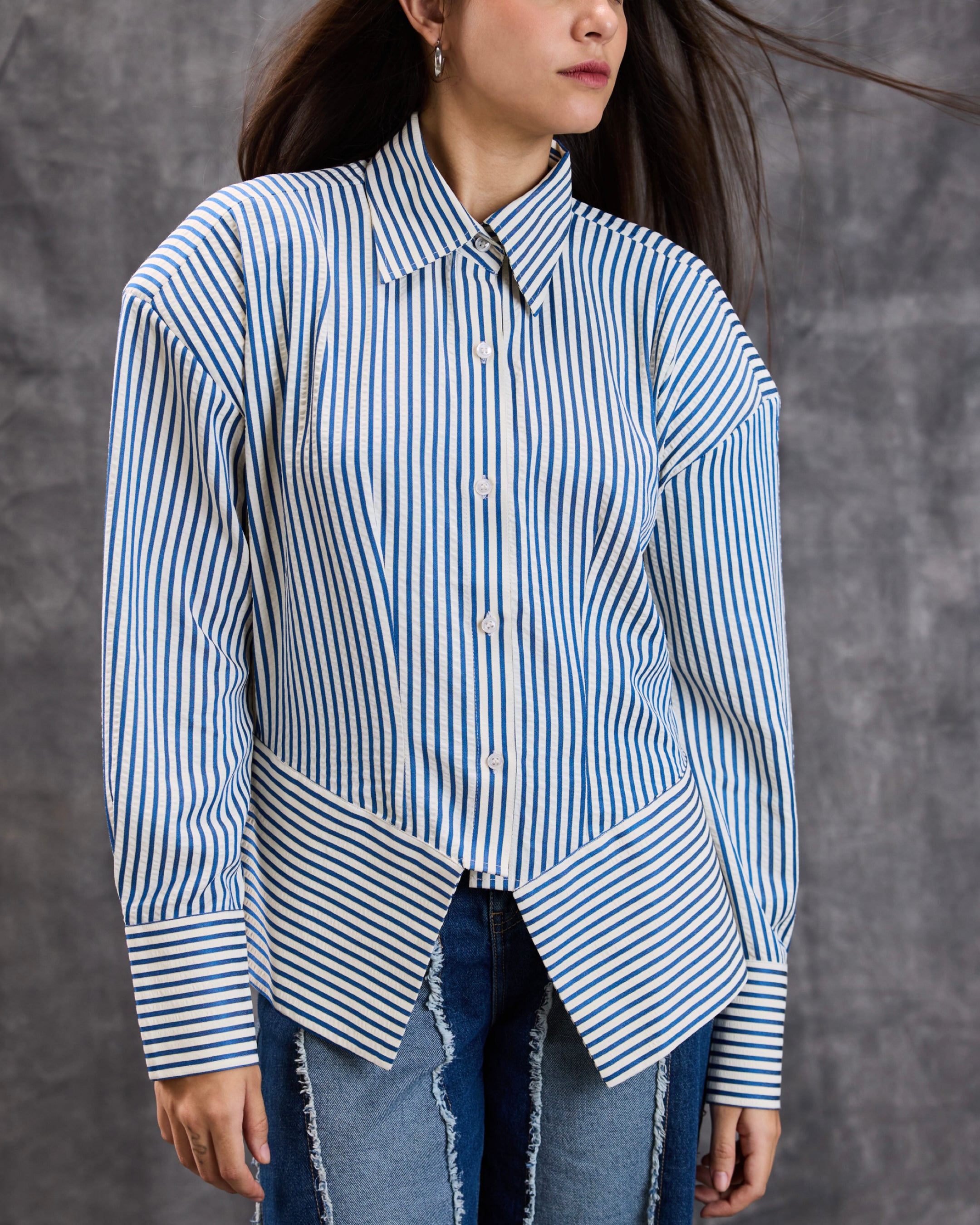 Structured stripes shirt