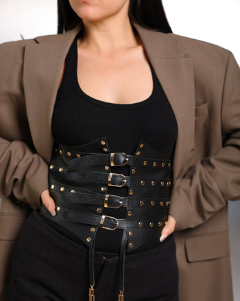 Studded belt with tassels