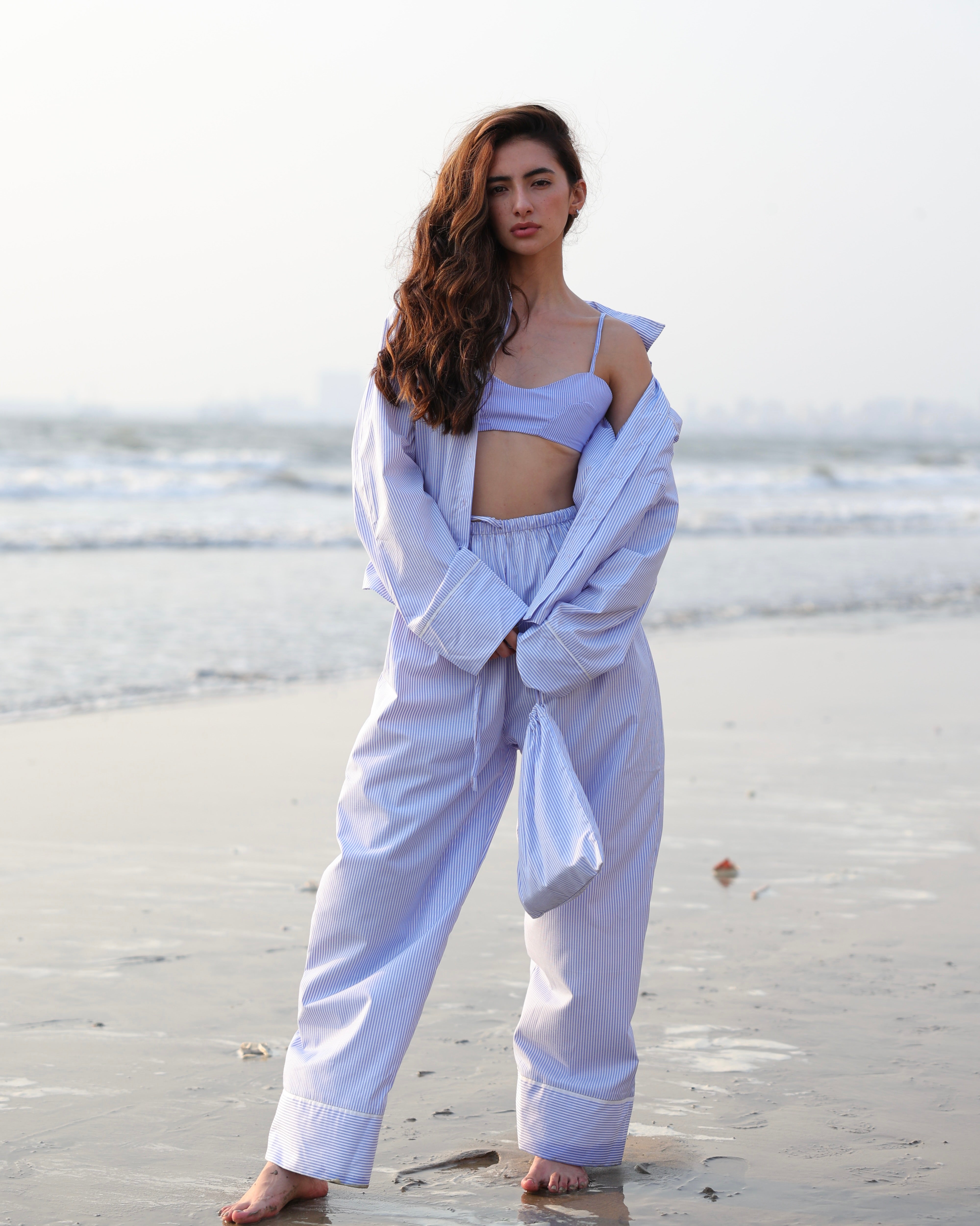 Everly Pinstripe Nightsuit (Blue)