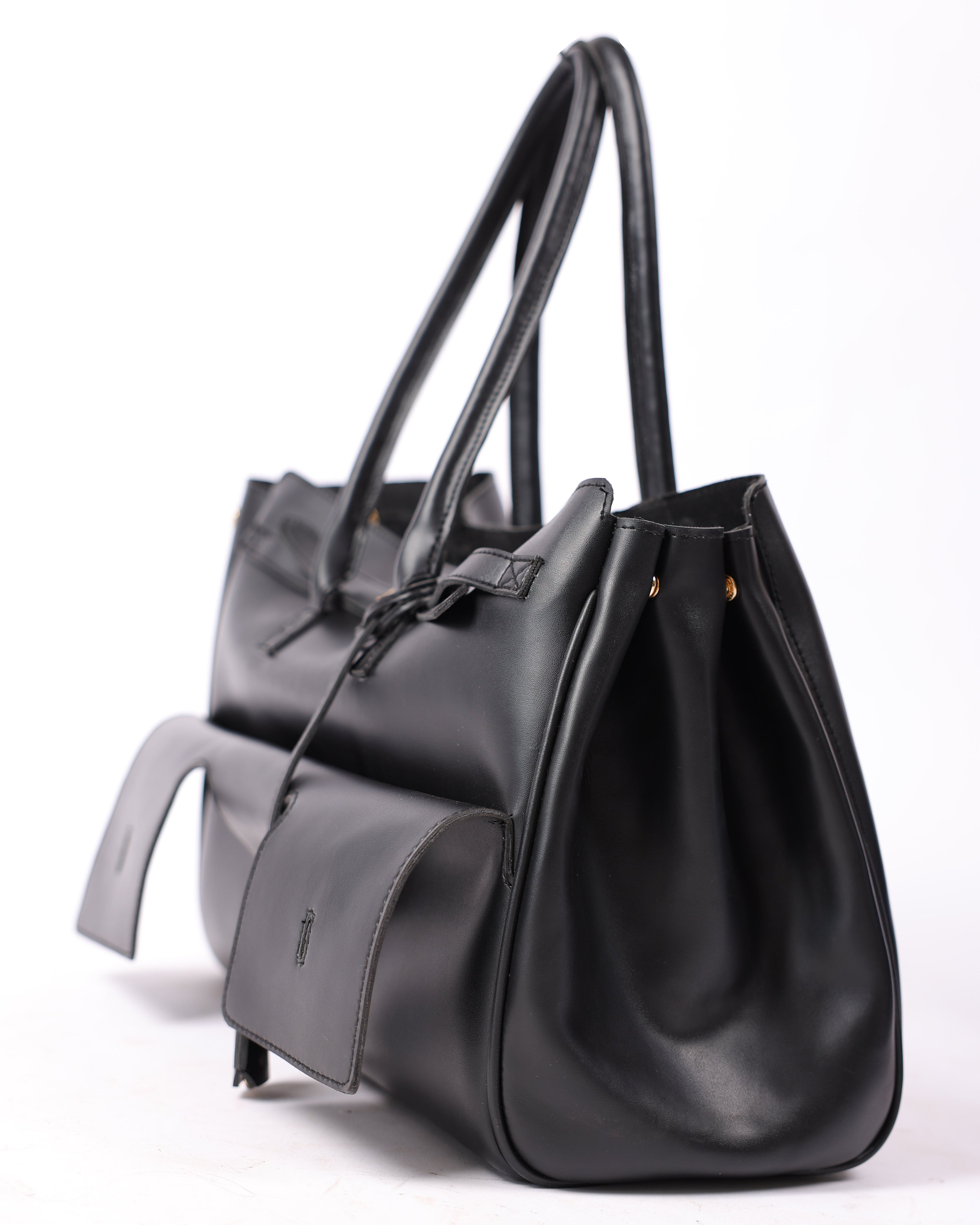 Empire Tote by The Label Jenn – Structured faux leather bag with pouch