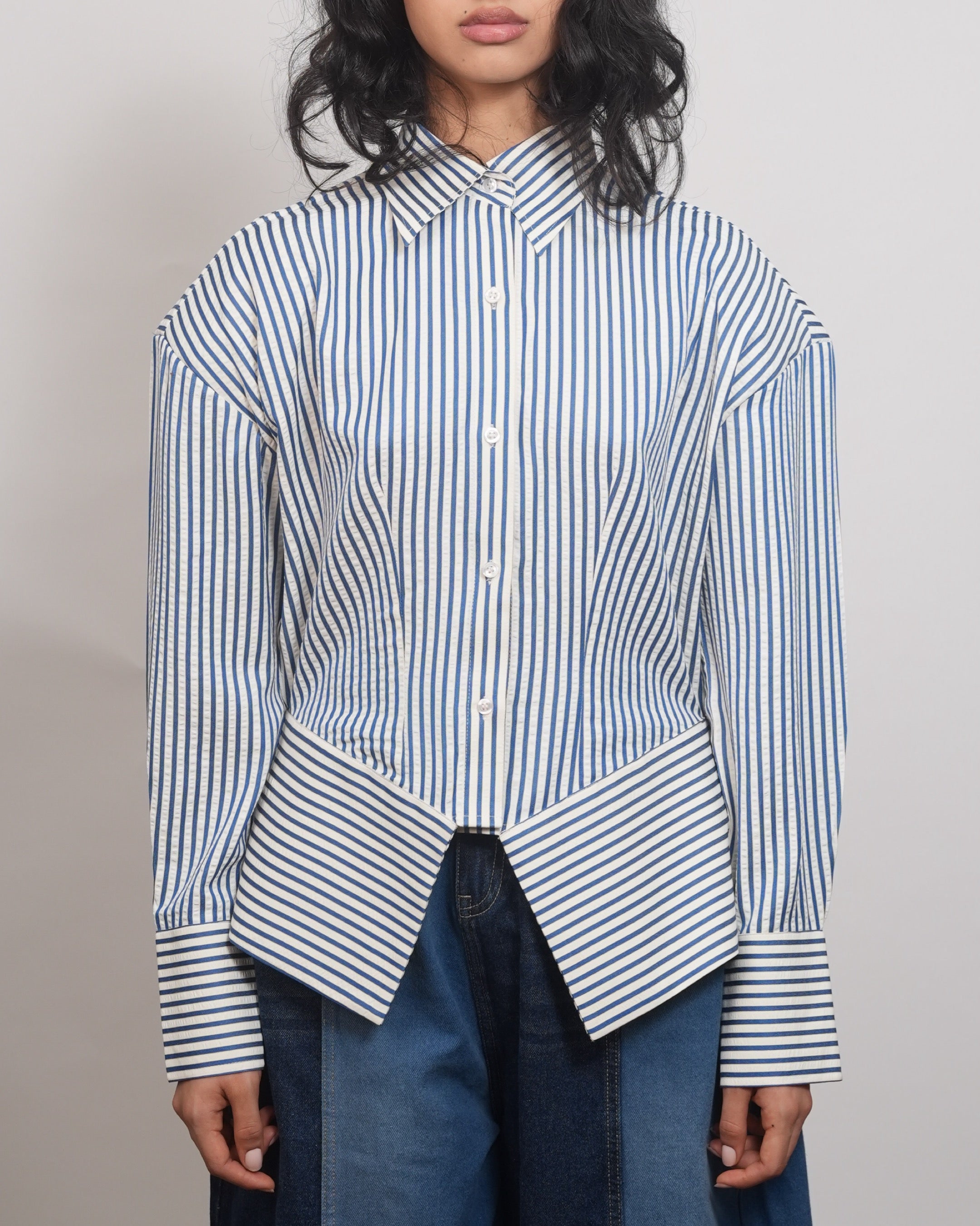 Structured stripes shirt