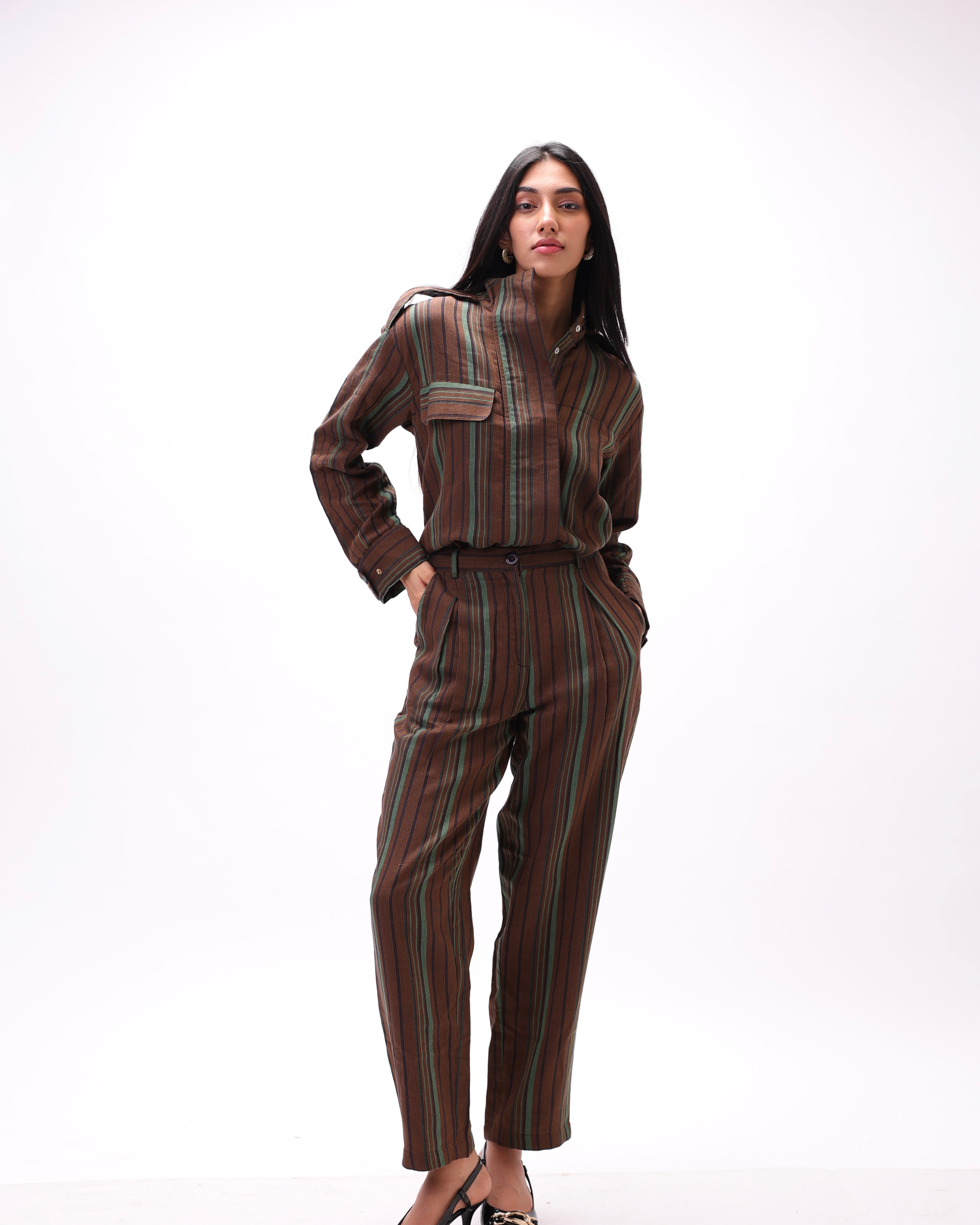 Green pinstripe Shirt