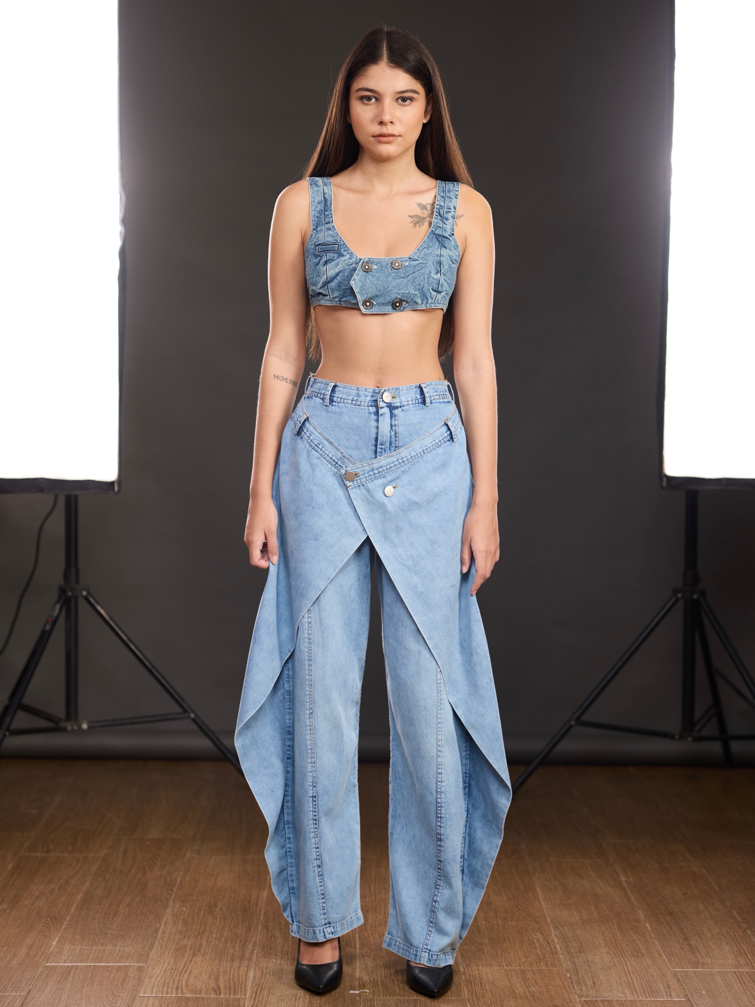 Panel Wide Leg jeans