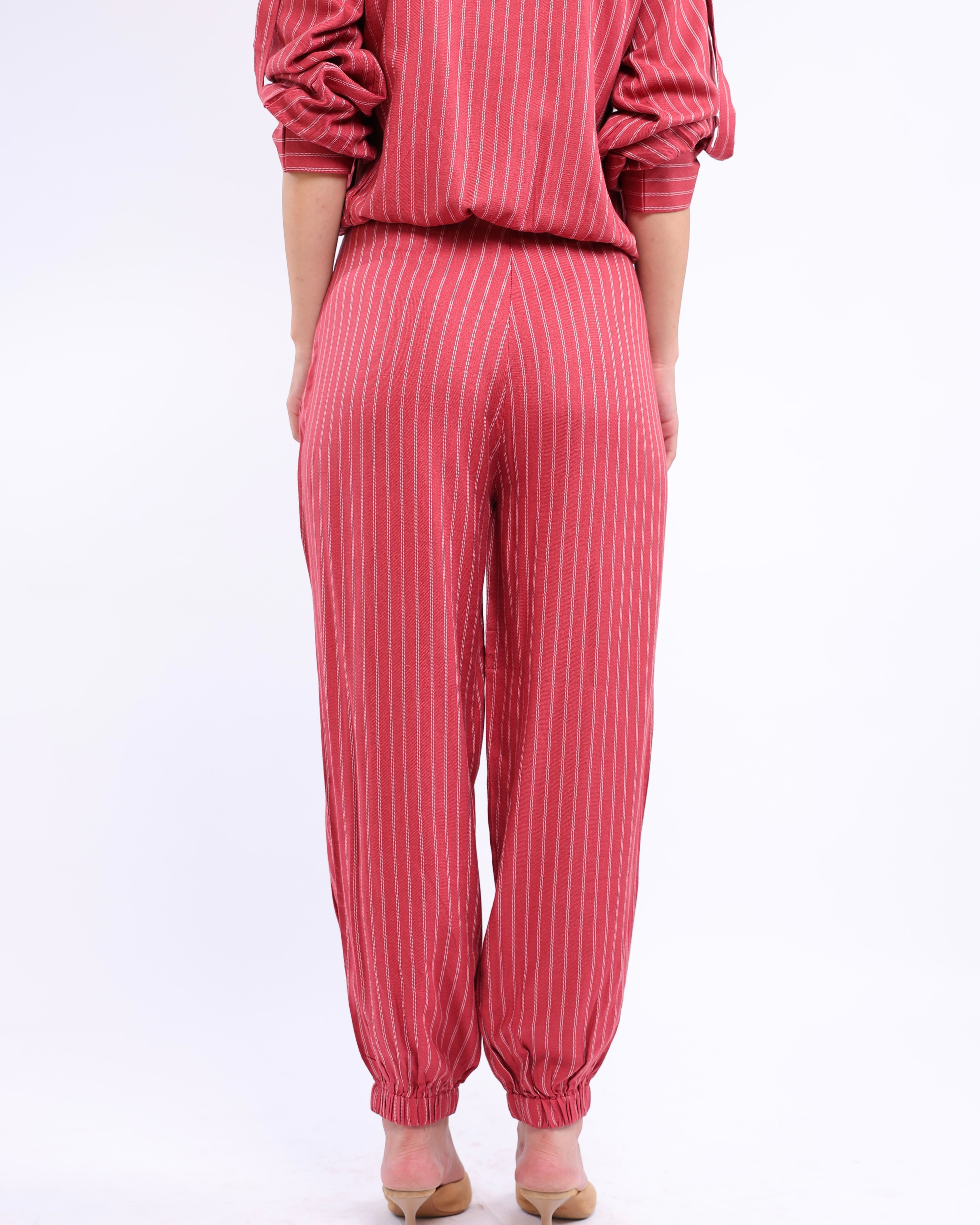 Esme Red Pinstripe Pant