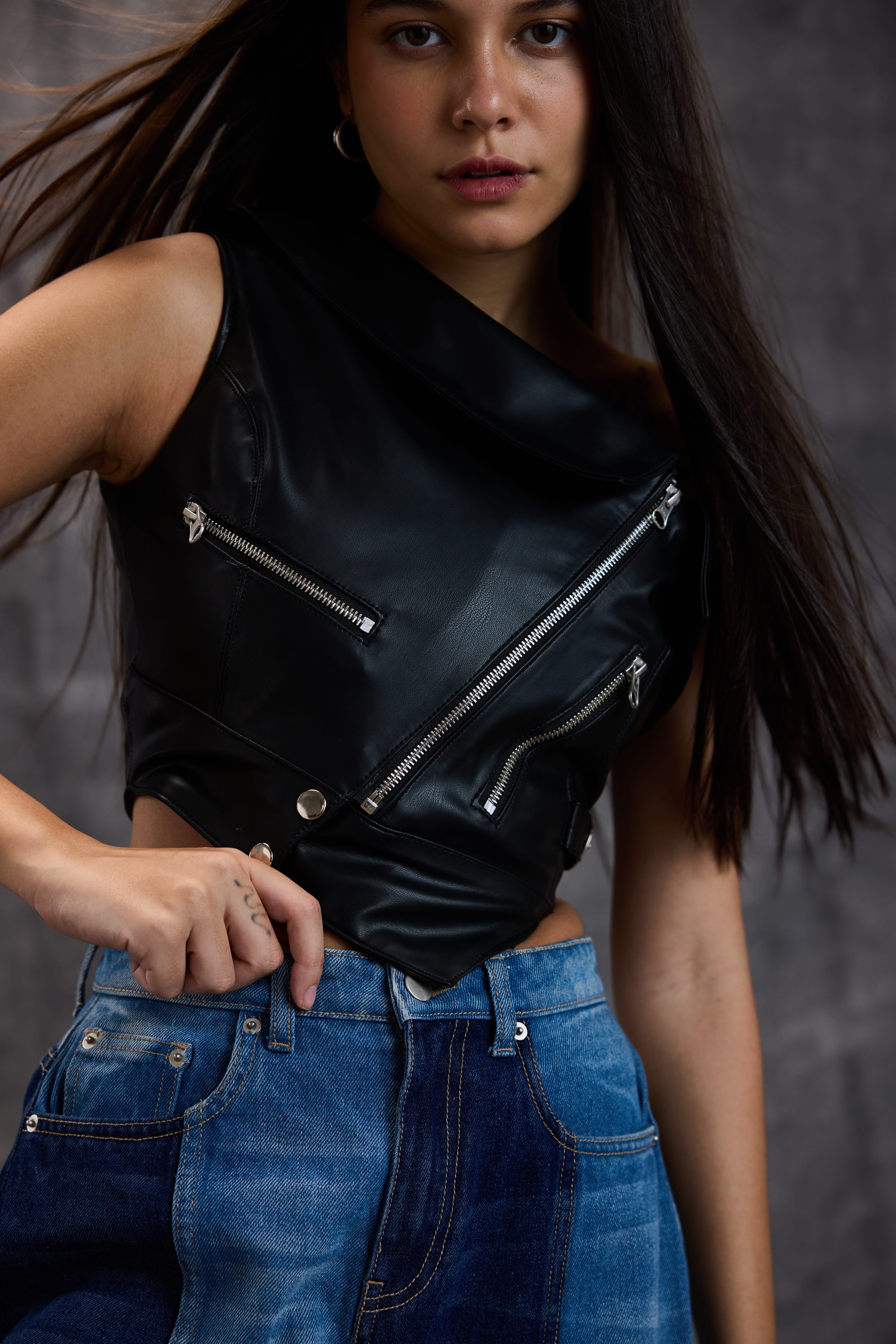 Leather Moto Vest