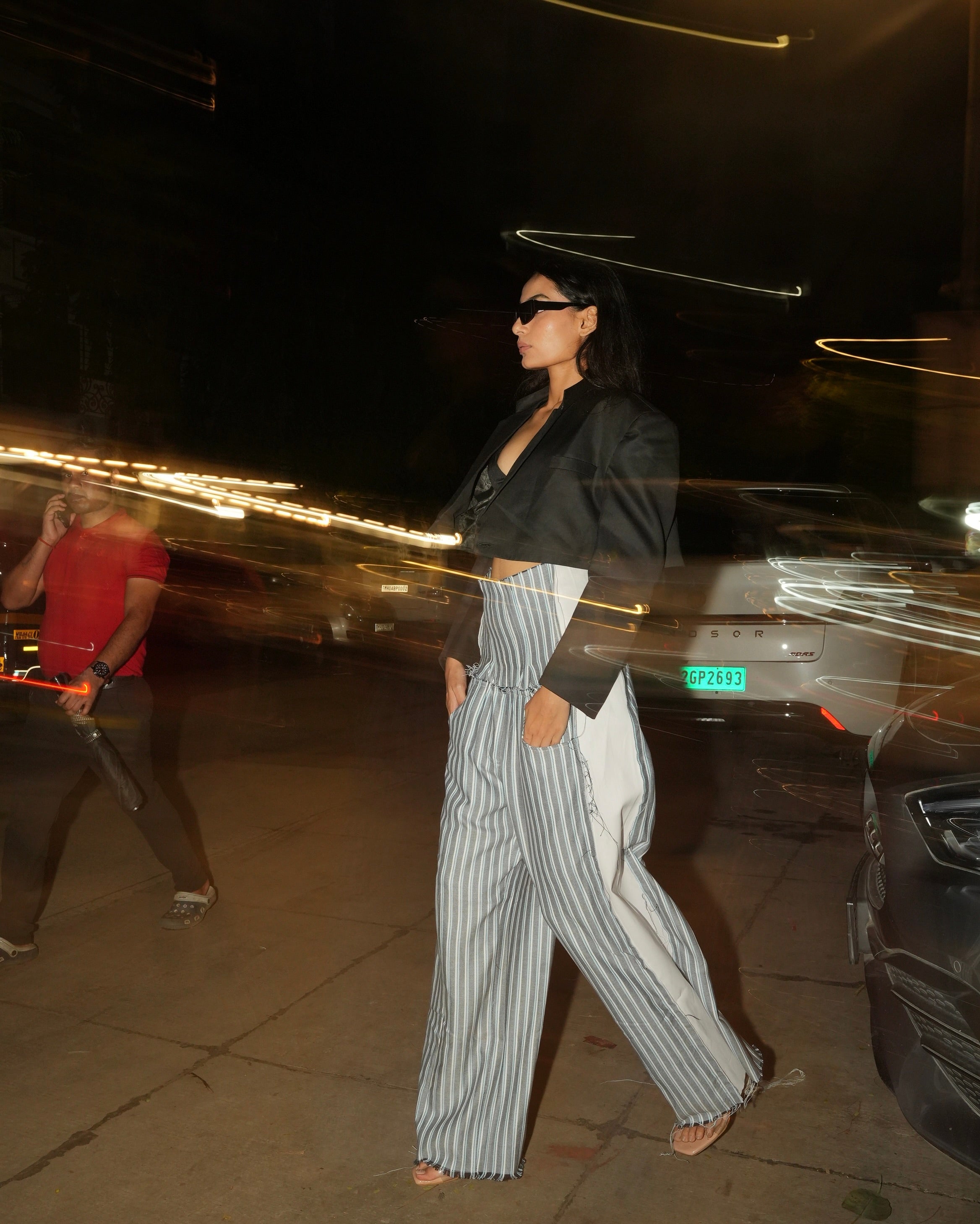 Linea Pinstripe Corset Pants