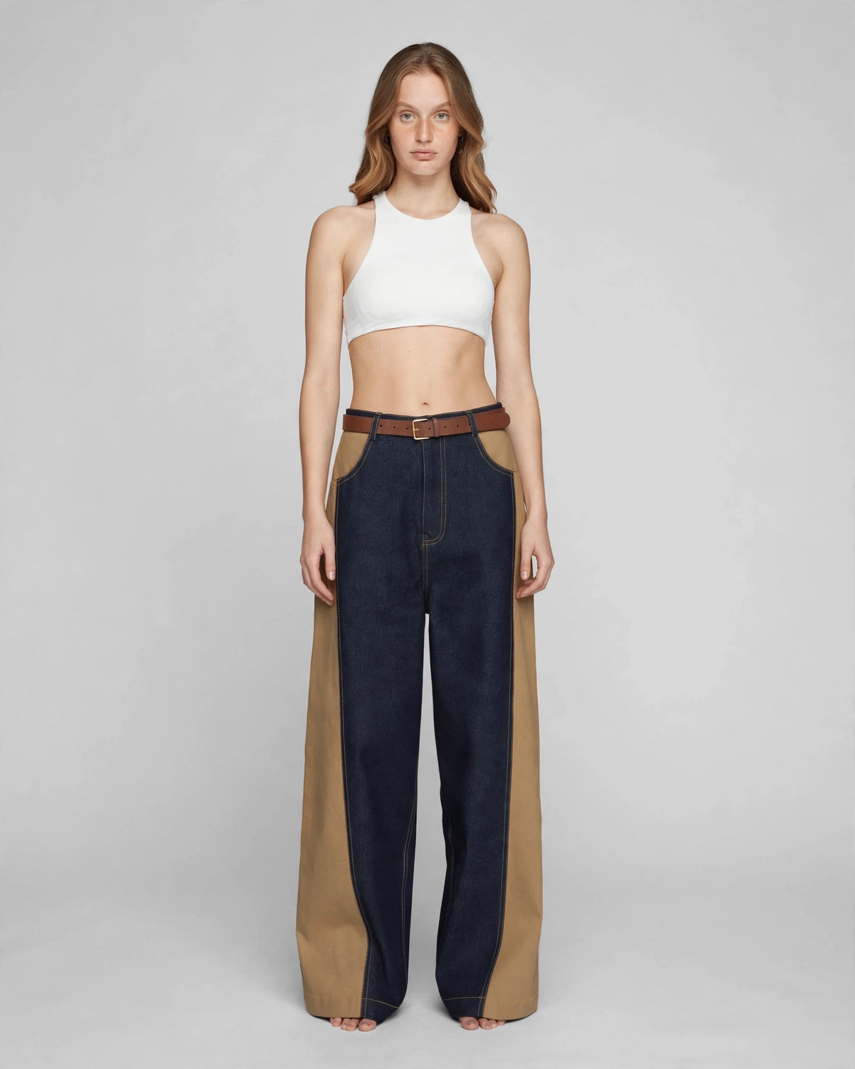Recycled Wide-Leg Panelled Jeans